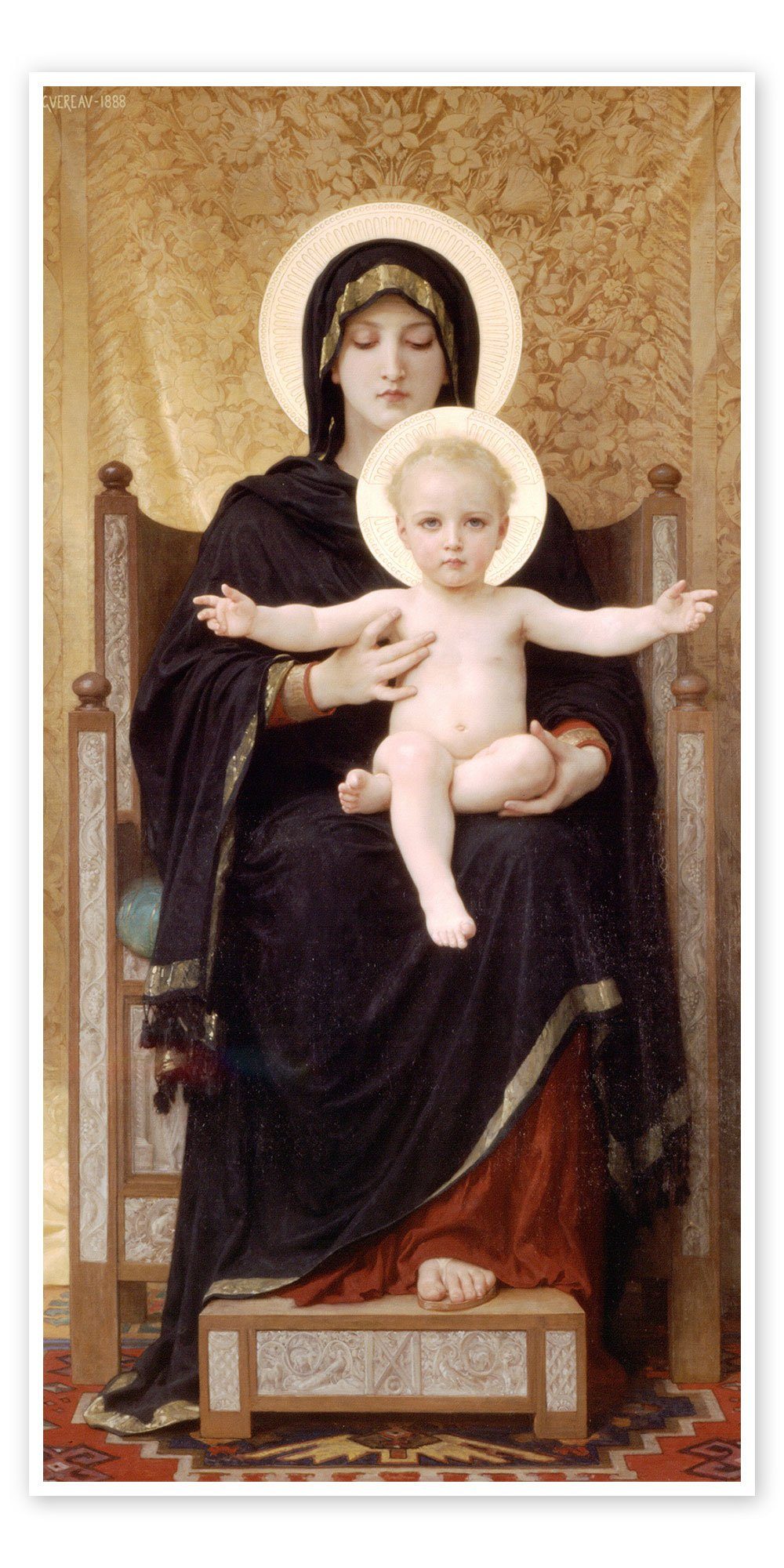 Posterlounge Poster William Adolphe Bouguereau, Madonna mit Kind, Wohnzimmer Malerei