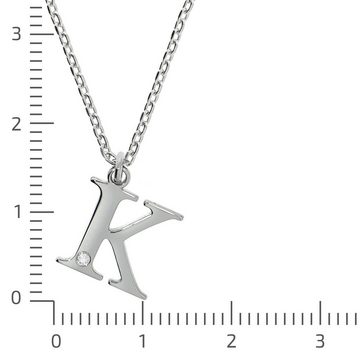 Diamonds by Ellen K. Kette mit Anhänger 925/- Sterling Silber Diamant 0,008ct. Buchstabe K