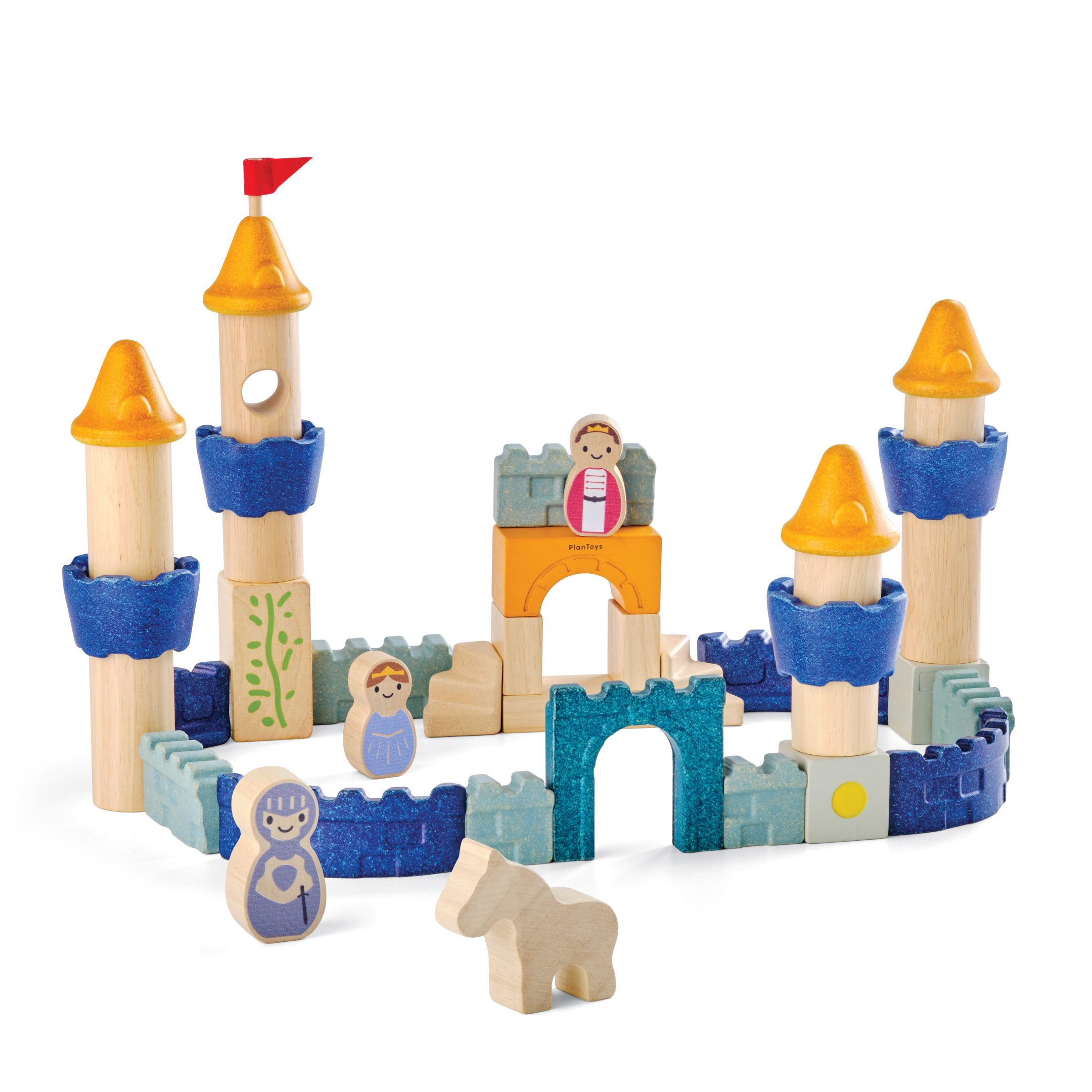 Plantoys Holzklötze Spielsteine Schloss Spielbausteine, (40 St)