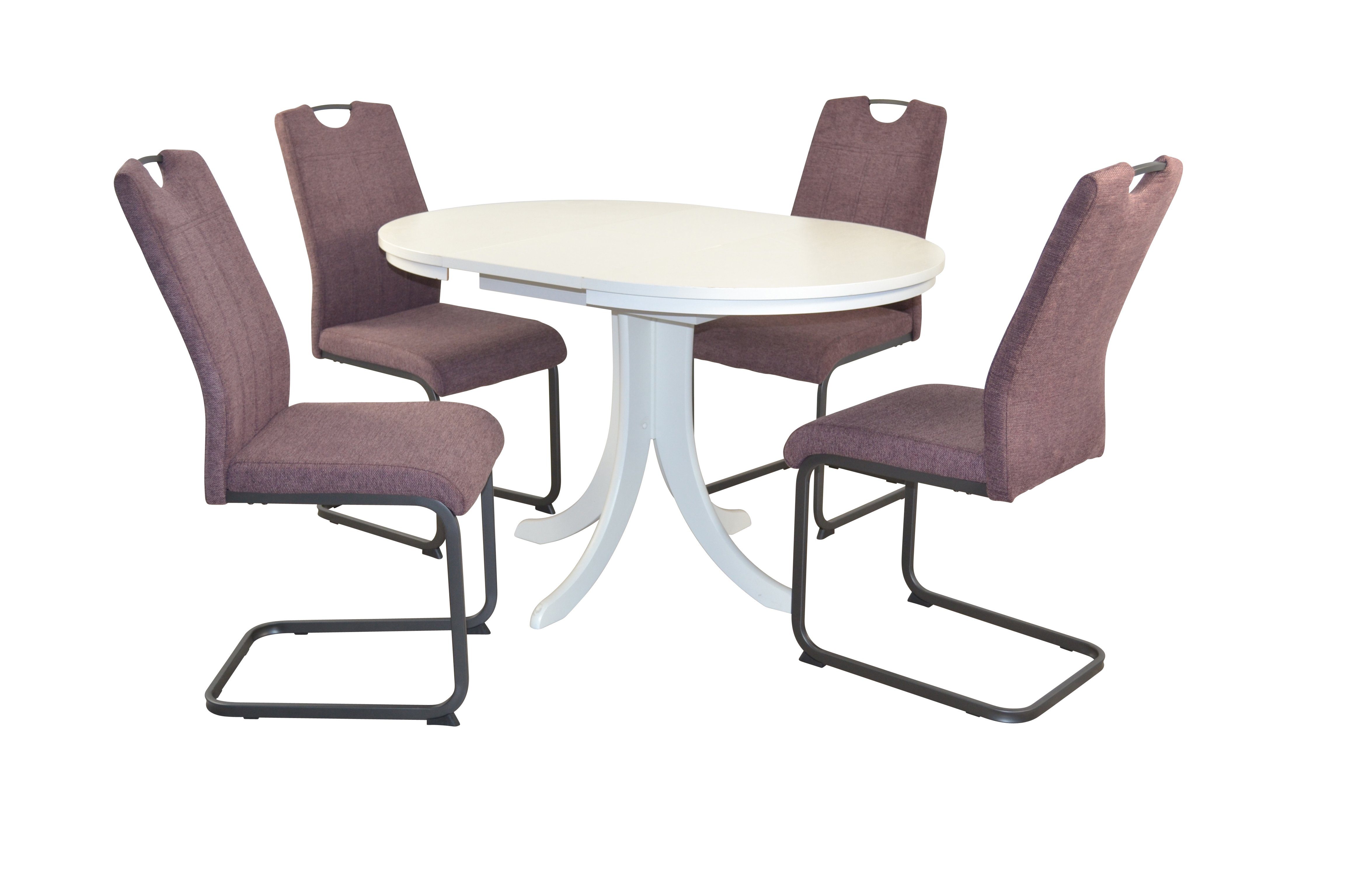 moebel-direkt-online Essgruppe 5teilige Tischgruppe bestehend aus einem Esstisch und 4 Stühlen, (Spar-Set, 5teilige Tischgruppe) bordeaux