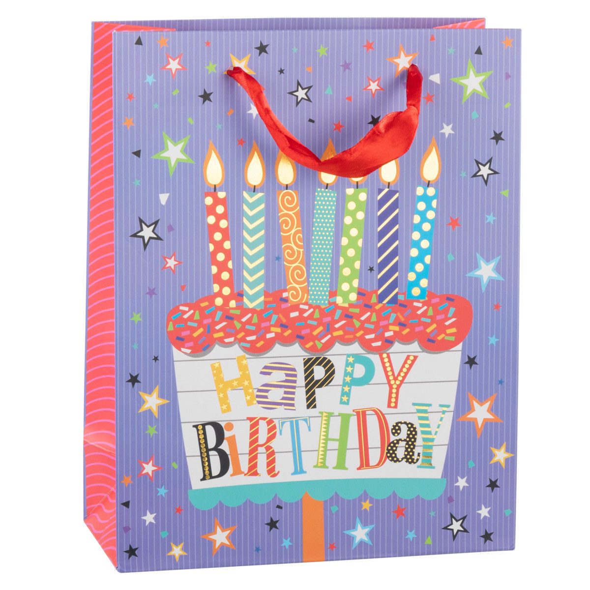 Idena Tragetasche Geschenktasche - Geburtstag, Kerzen, 18 x 23 x 8 cm, 210g/m²