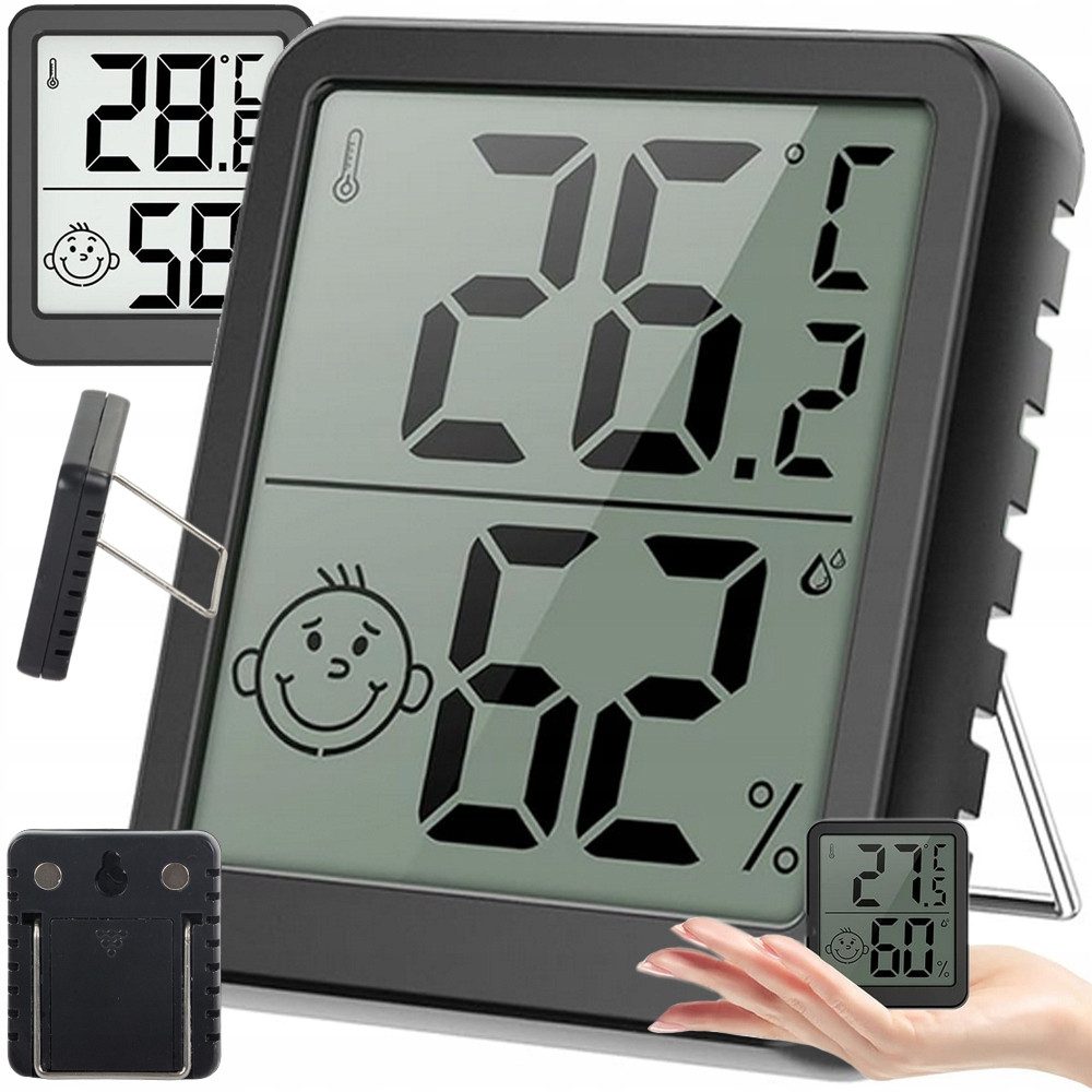 VERK GROUP Hygrometer Digital Hygrometer Thermometer Luftfeuchtigkeit Temperaturmesser, (1-St), LCD-Display, Hygrometerfunktion