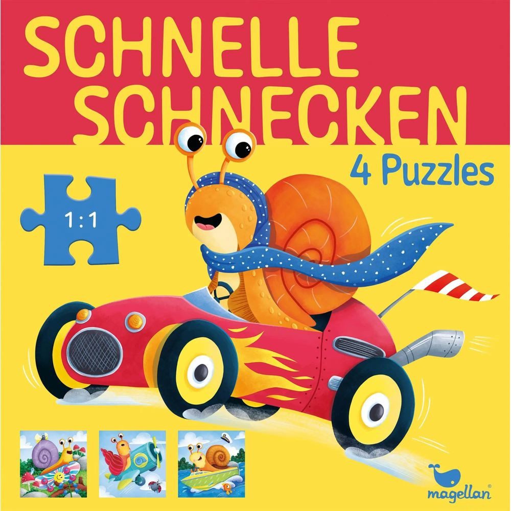 Magellan Puzzle Schnelle Schnecken - 4 Puzzles, 25 Puzzleteile