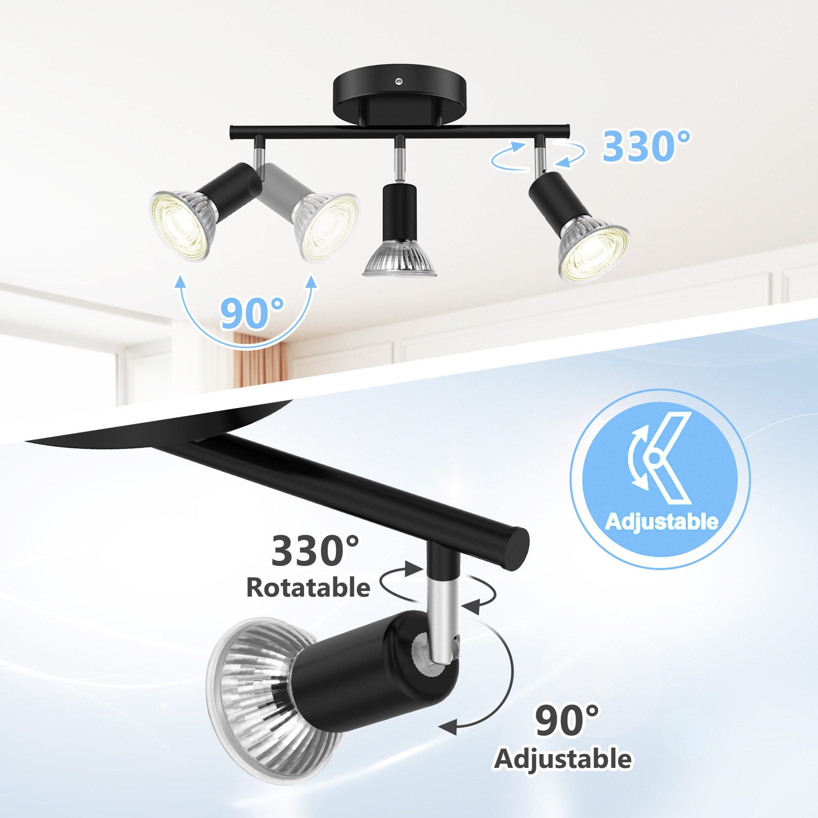 BlingBin Deckenleuchten GU10 Deckenlampe Strahler Schwenkbar günstig online kaufen