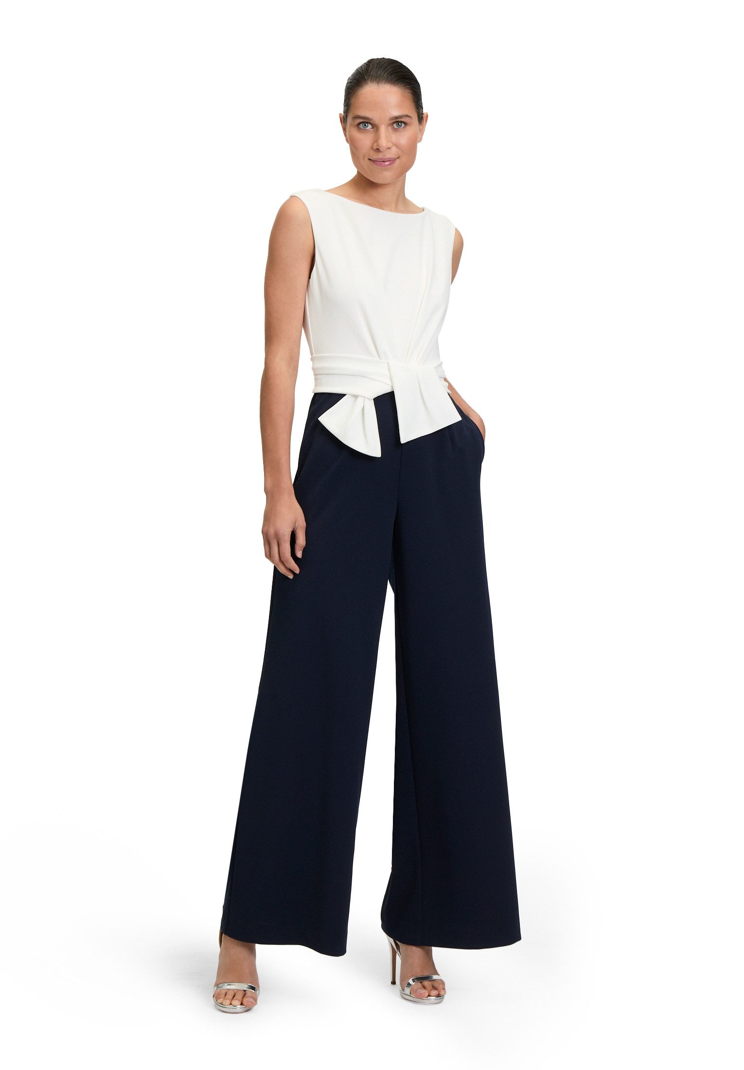 Vera Mont Overall Damen Jumpsuit mit weitem Bein (1-tlg) Bunddetail