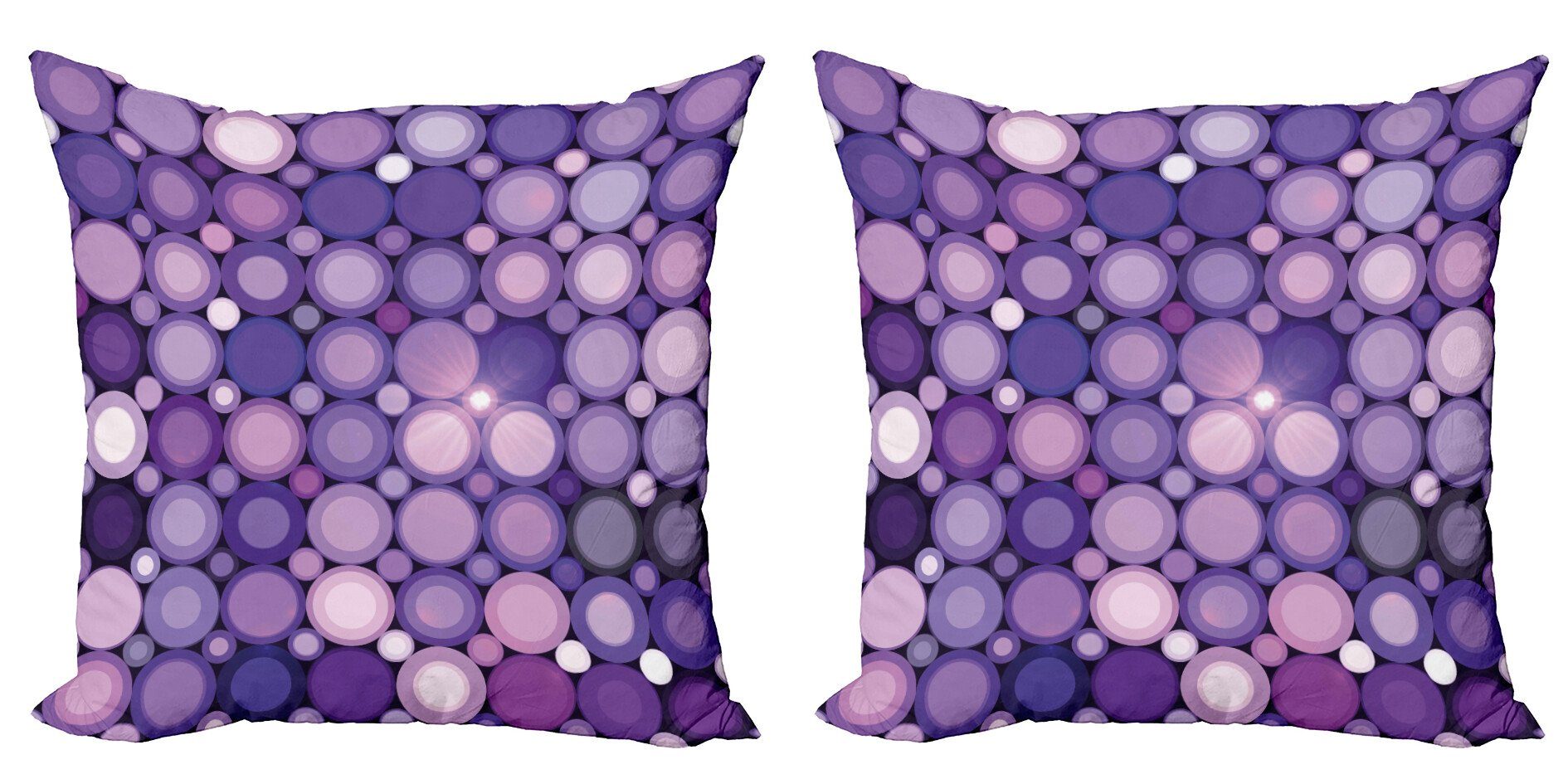Kissenbezüge Modern Accent Doppelseitiger Digitaldruck, Abakuhaus (2 Stück), Modern Geometrische Violet Kreise
