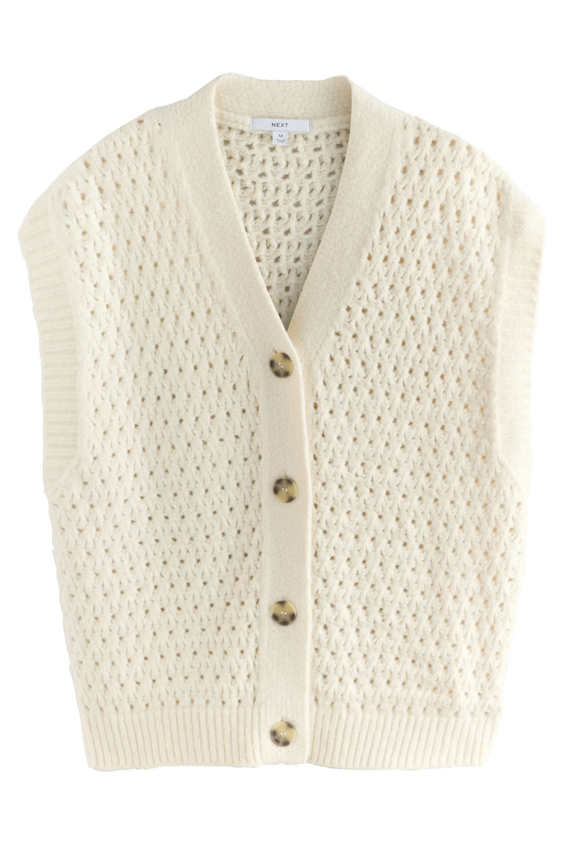 Next Strickweste Durchgeknöpftes Tanktop aus Grobstrick (1-tlg)