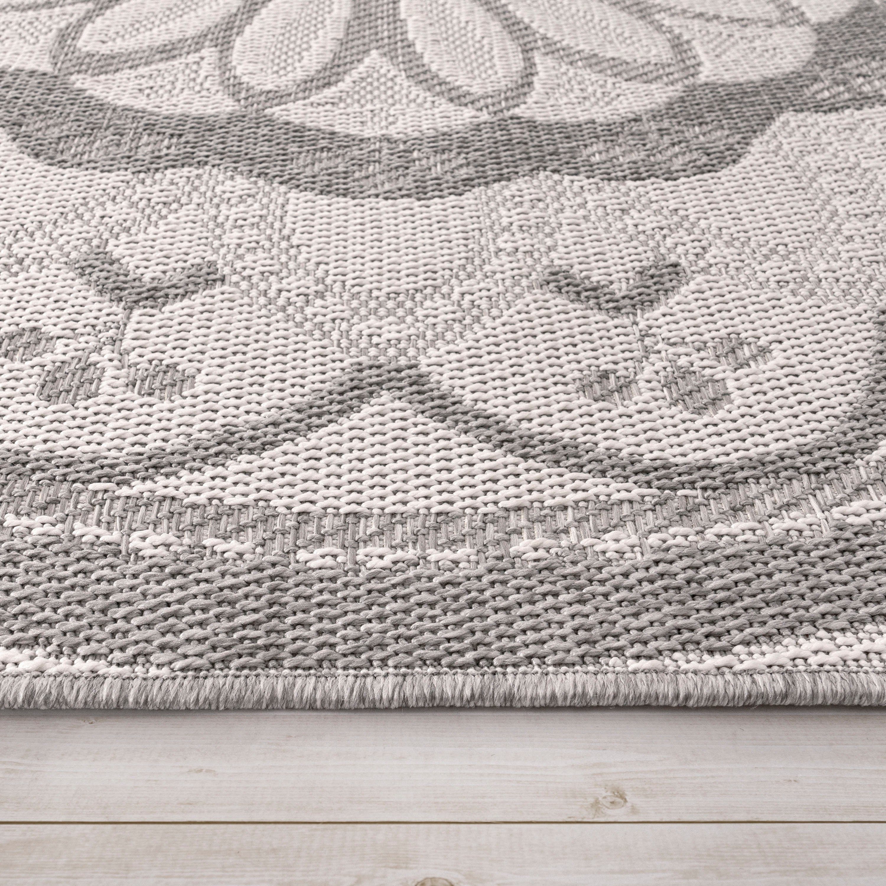 orientalisches Brescia Teppich Paco Höhe: Flachgewebe, rechteckig, und modernes Design, 4 Outdoor In- geeignet mm, Home, 471, grau