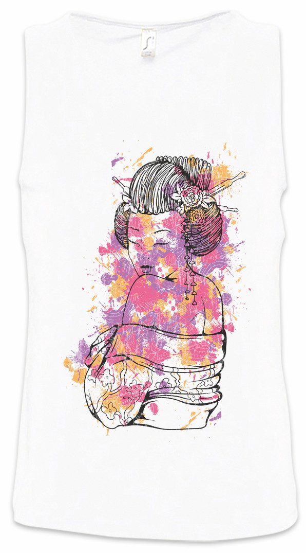 Urban Backwoods Tanktop Geisha Ornaments Ärmelloses T-Shirt Japan Asien Tattoo Asia Girl Holi Music Woman Mädchen Farben