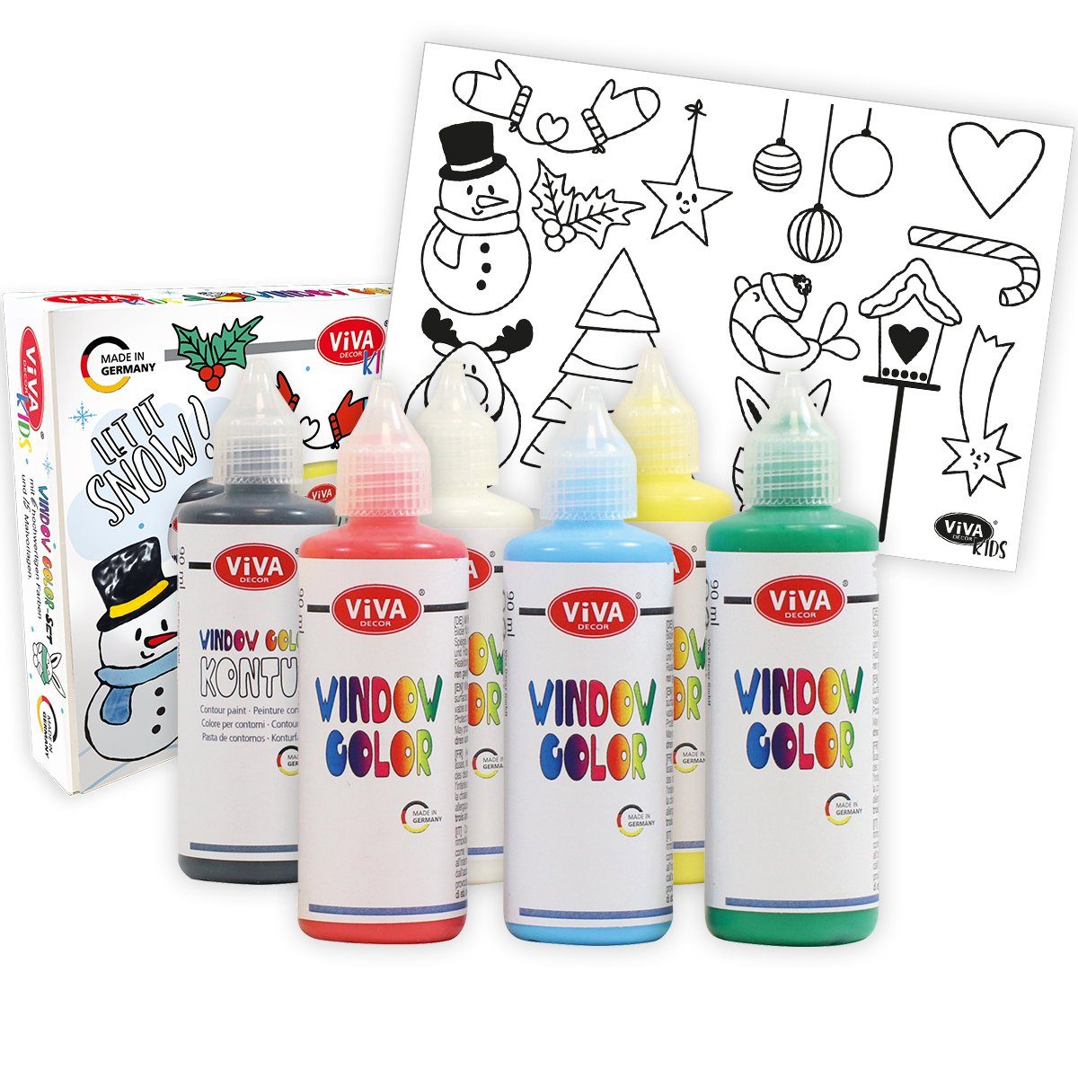 Kids Let Decor Window snow Color - it Viva Set Kreativset