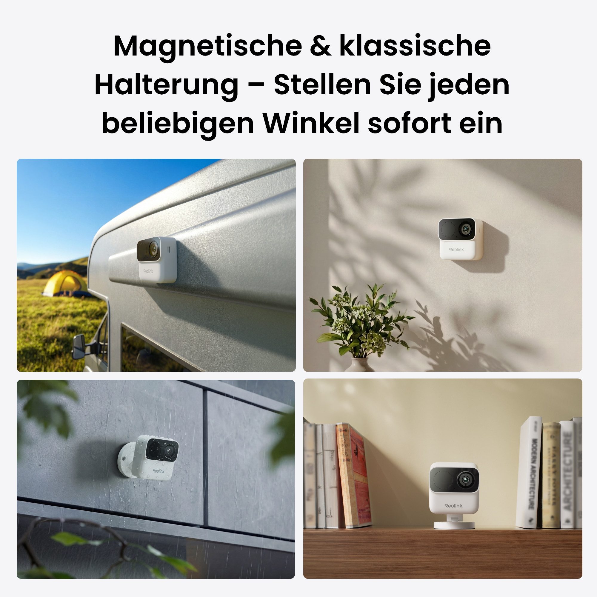 Reolink Überwachungskamera Argus MagiCam mit Home Hub Mini Überwachungssystem (AuBenbereich, Innenbereich, 2-tlg., 2MP Akku Kamera, 2,4/5 GHz Dualband-WLAN, ohn – Bild 2 von 5