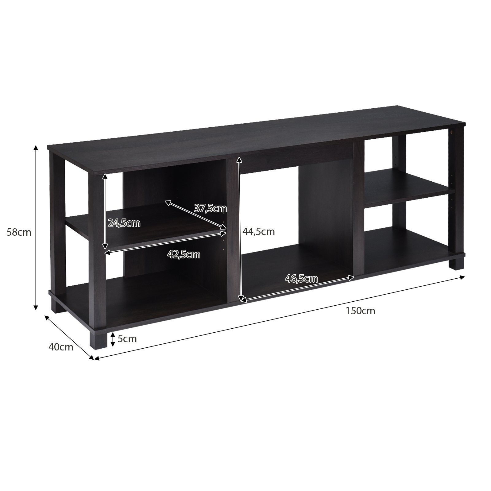 TV-Schrank 47cm KOMFOTTEU Fernseher & 150cm Kamine elektrische für