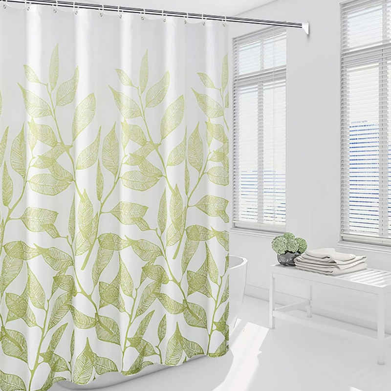 CALIYO Duschvorhang »Duschvorhang, Badvorhang Textil aus Polyester Stoff Wasserabweisend und Waschbar mit 12 Duschvorhangringen« Breite 120 cm