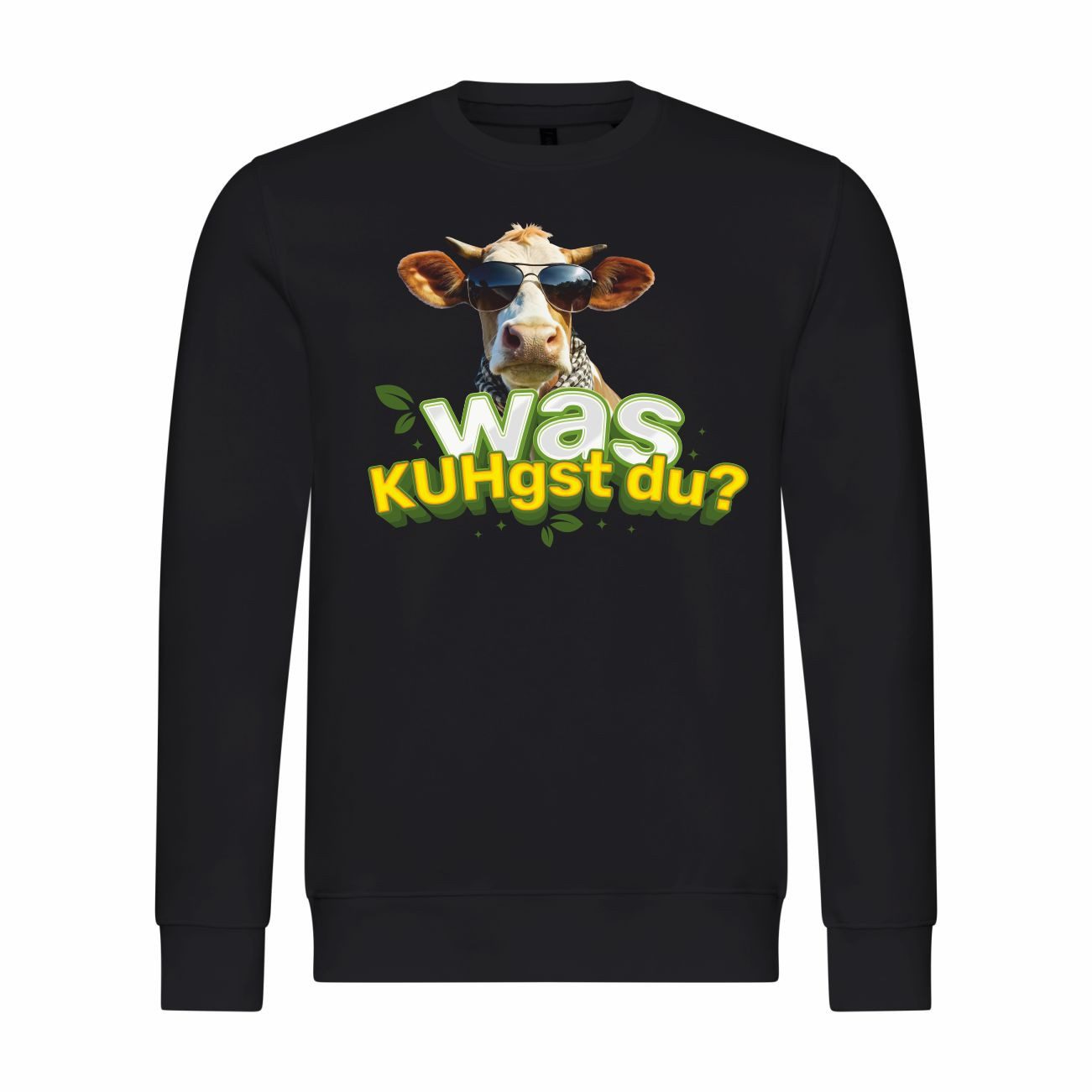 Rundhalspullover Herren Pullover Was KUHgst du