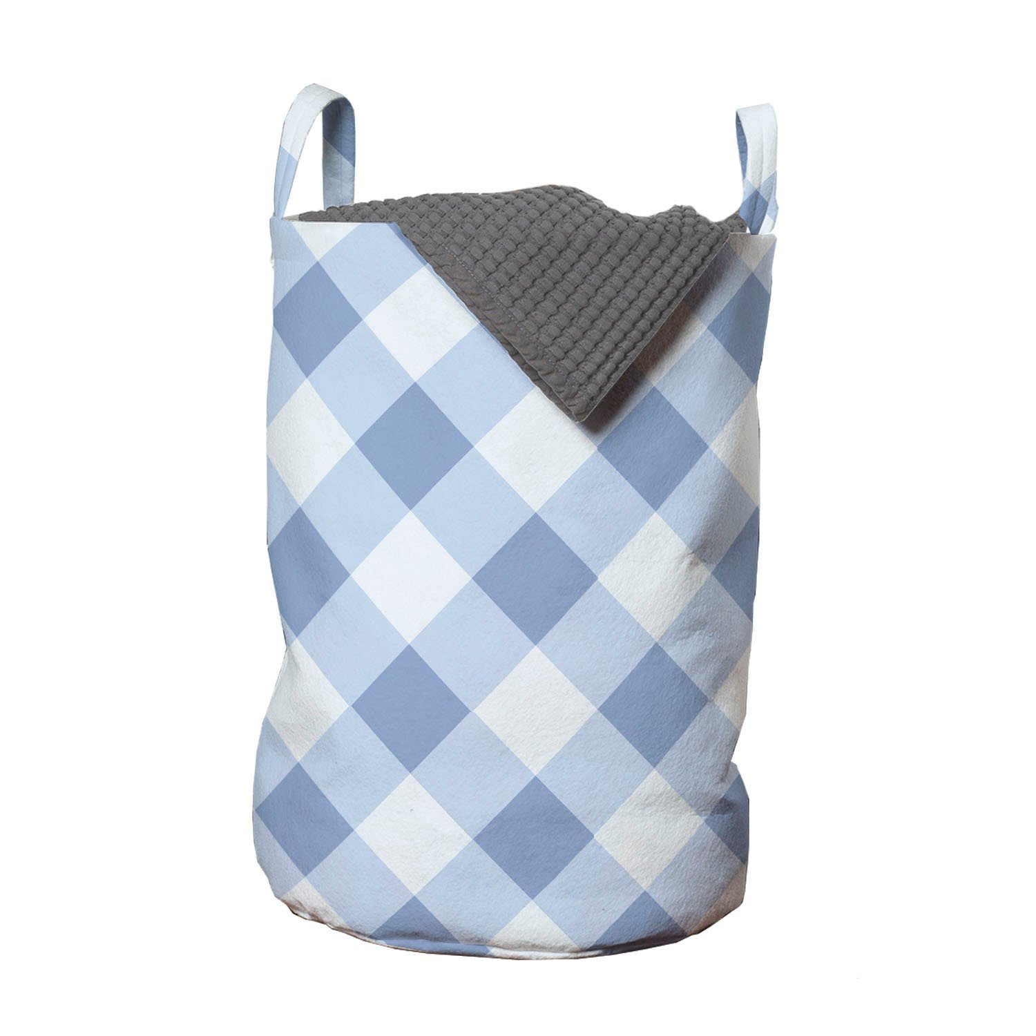 Abakuhaus Wäschesäckchen Wäschekorb mit Griffen Kordelzugverschluss für Waschsalons, Geometrisch Checkered Rhombus