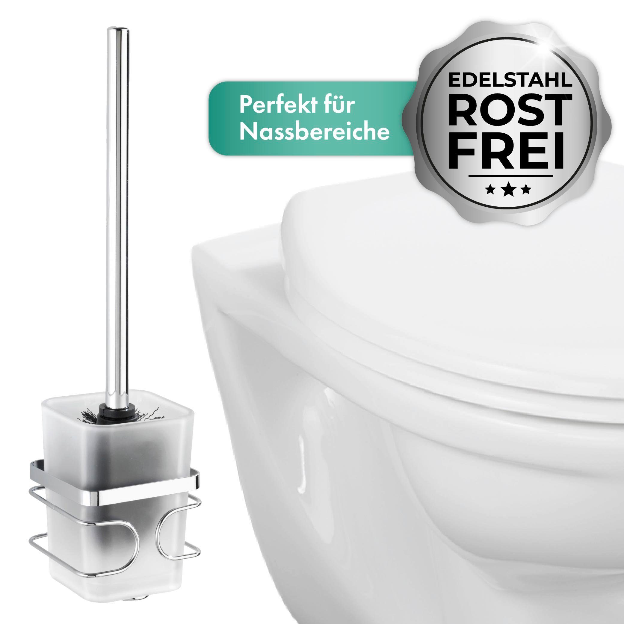 Bad Toiletten WC Halter Edelstahl PREMIUM Klo Bürsten WC-Garnitur WENKO Gäste