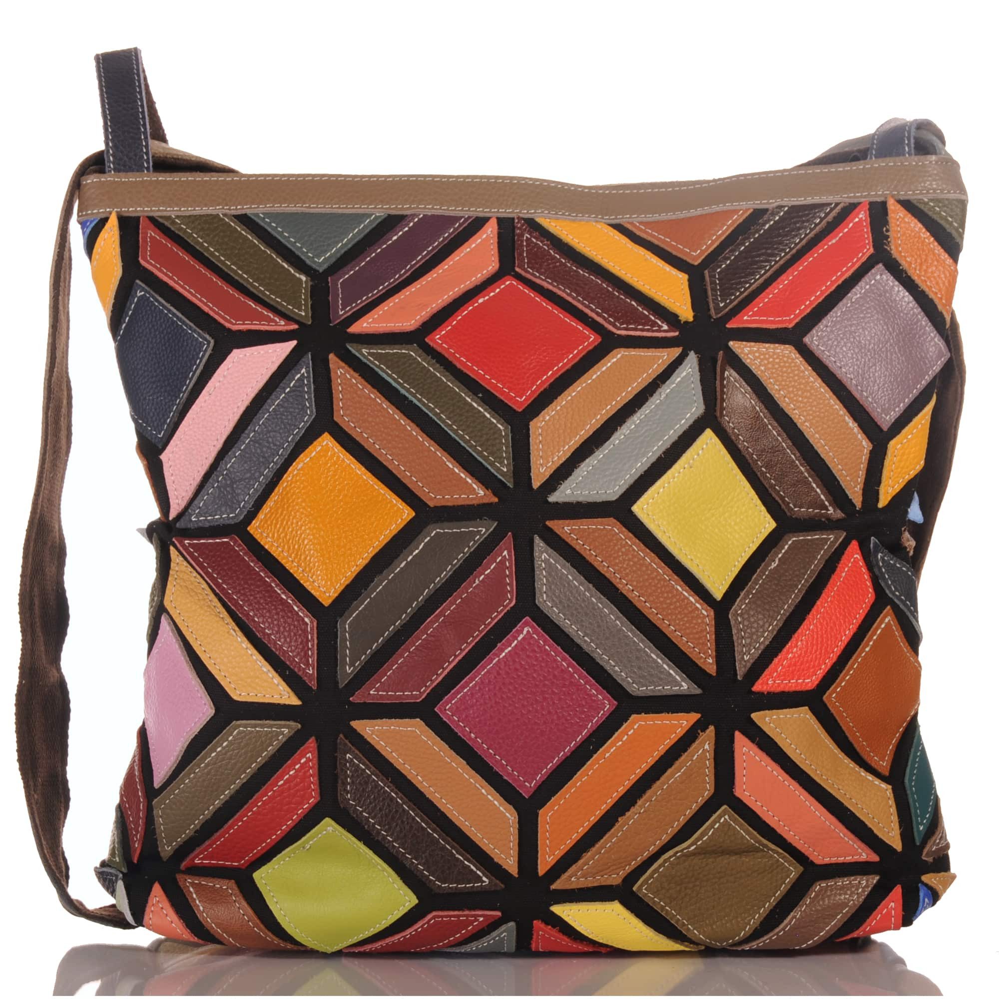 KMISSO Henkeltasche Damen Leder Patchwork Umhängetasche Shopper Schultertas günstig online kaufen