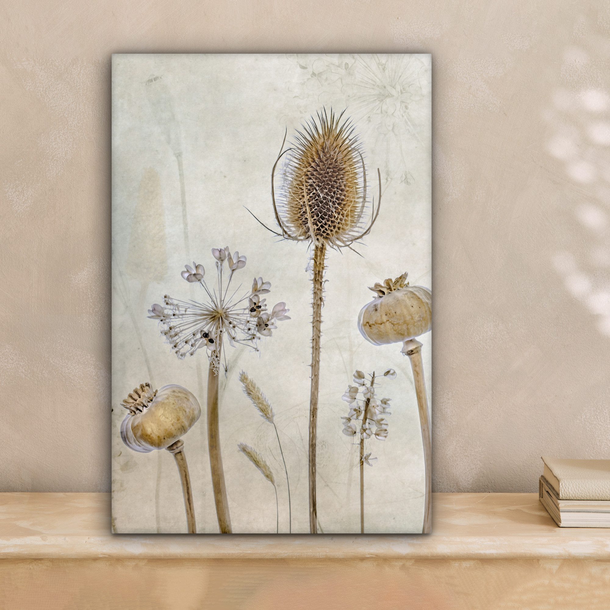 OneMillionCanvasses® Leinwandbild Blumen - Aquarell - Stilleben - Braun - V günstig online kaufen