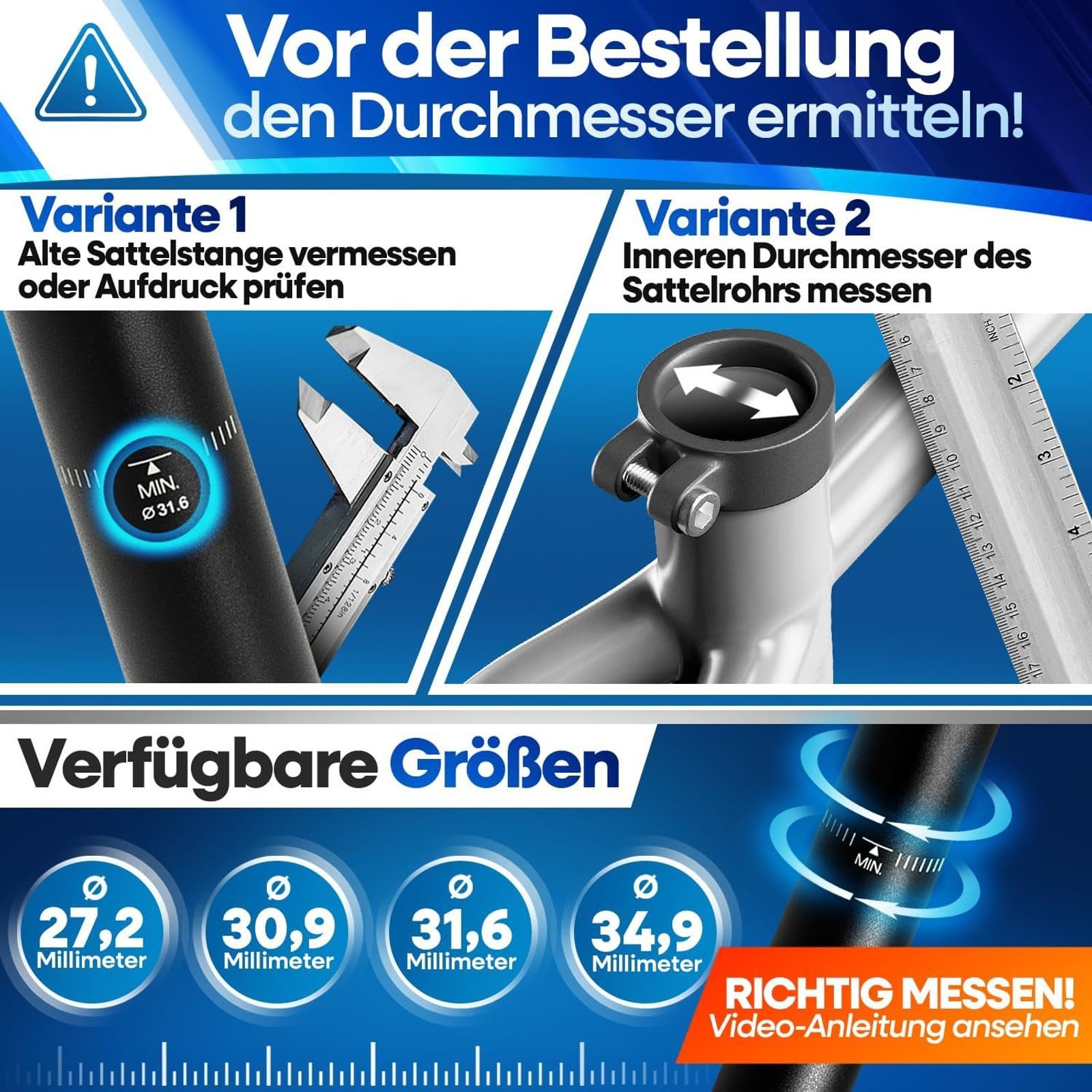 Nextcover Sattelstütze gefedert - Das Original - mit 27.2/30.9/31.6/34.9mm Durchmesser, gefederte Sattelstütze, Sattelstange, Federsattelstütze – Bild 4 von 5
