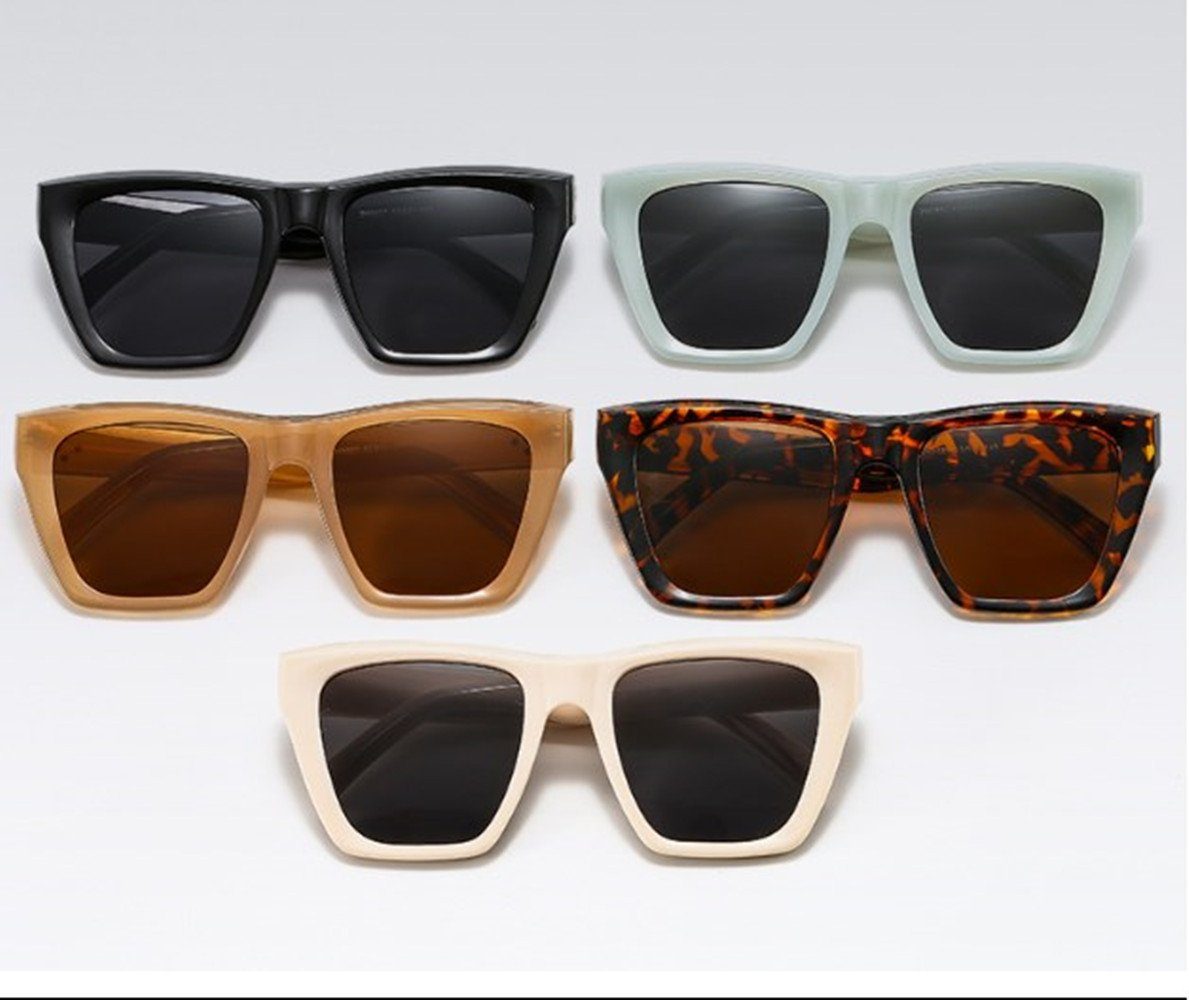 Quadratische Sonnenbrille Retro,Übergroße Trendy Style Damen XDeer Sonnenbrillen brown Sonnenbrille