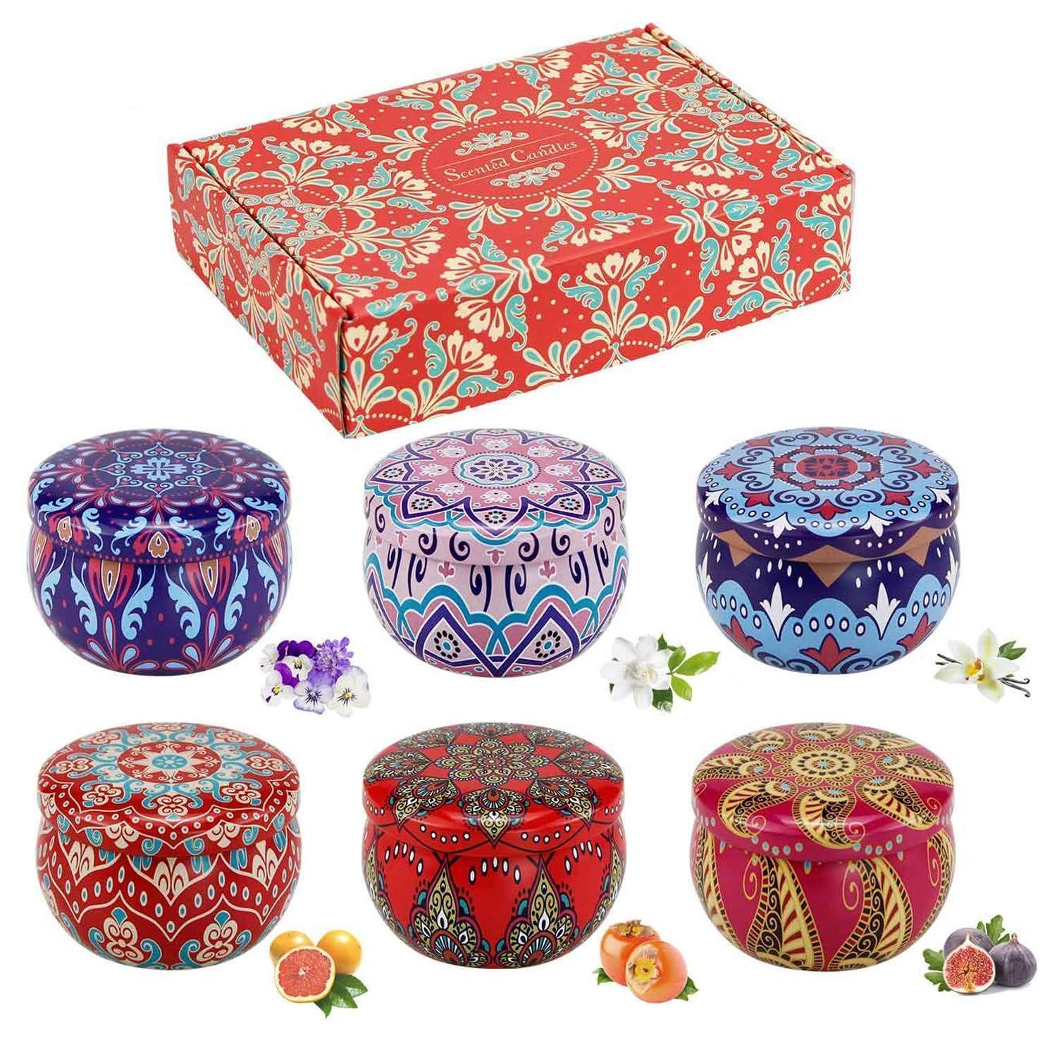 LuxusKollektion Duftkerze Duftkerzen Geschenkset 6er Set Sojawachs