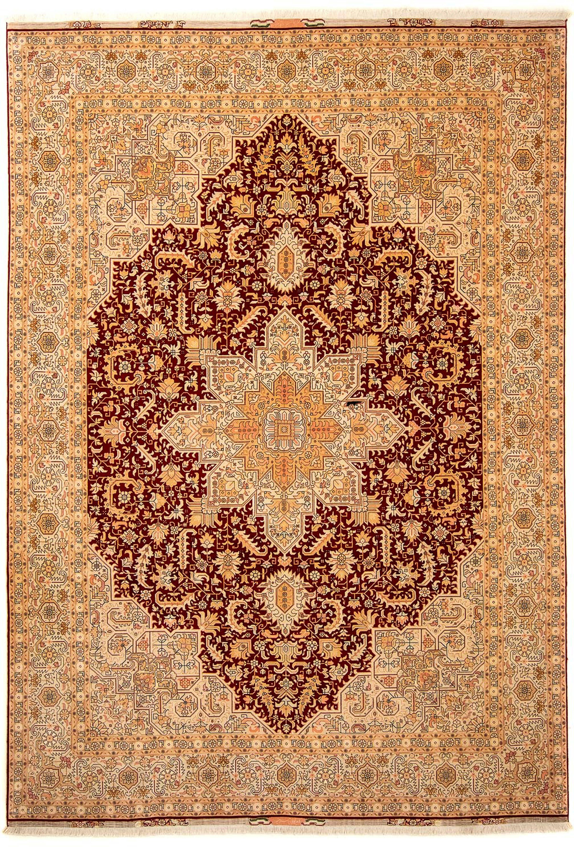 Orientteppich Perser cm Zertifikat - 7 Handgeknüpft, Täbriz x Royal dunkelrot, mit Höhe: mm, rechteckig, - - - Wohnzimmer, 253 Einzelstück morgenland, 360