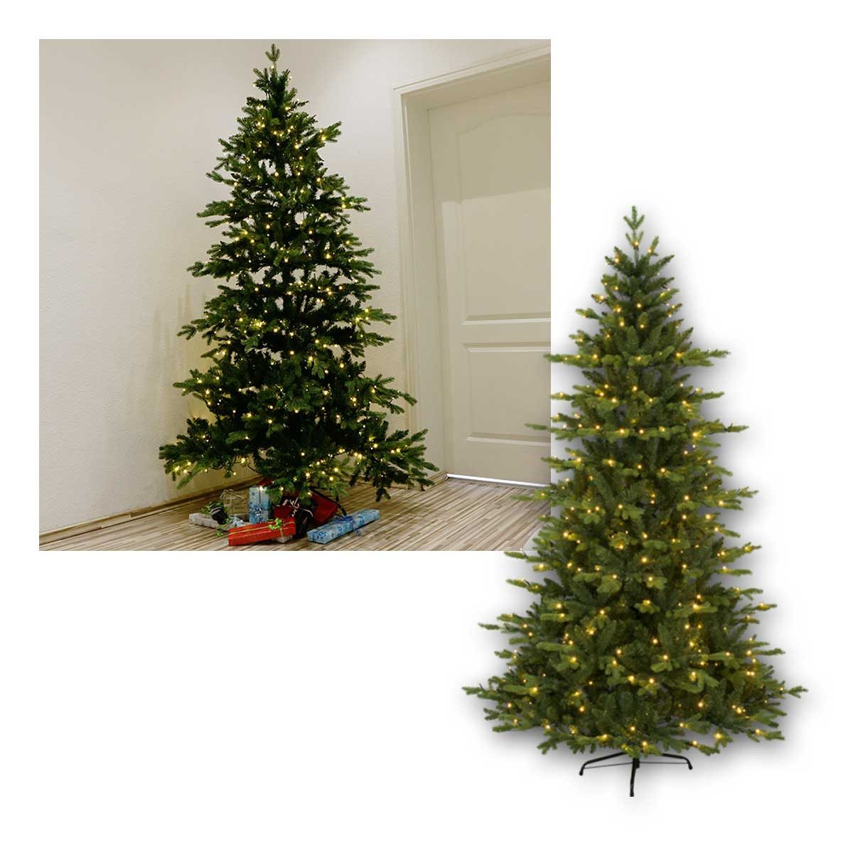 STAR TRADING Künstlicher Weihnachtsbaum Weihnachtsbaum"Larvik",2,1m, PE/PVC, 360 LED warmw
