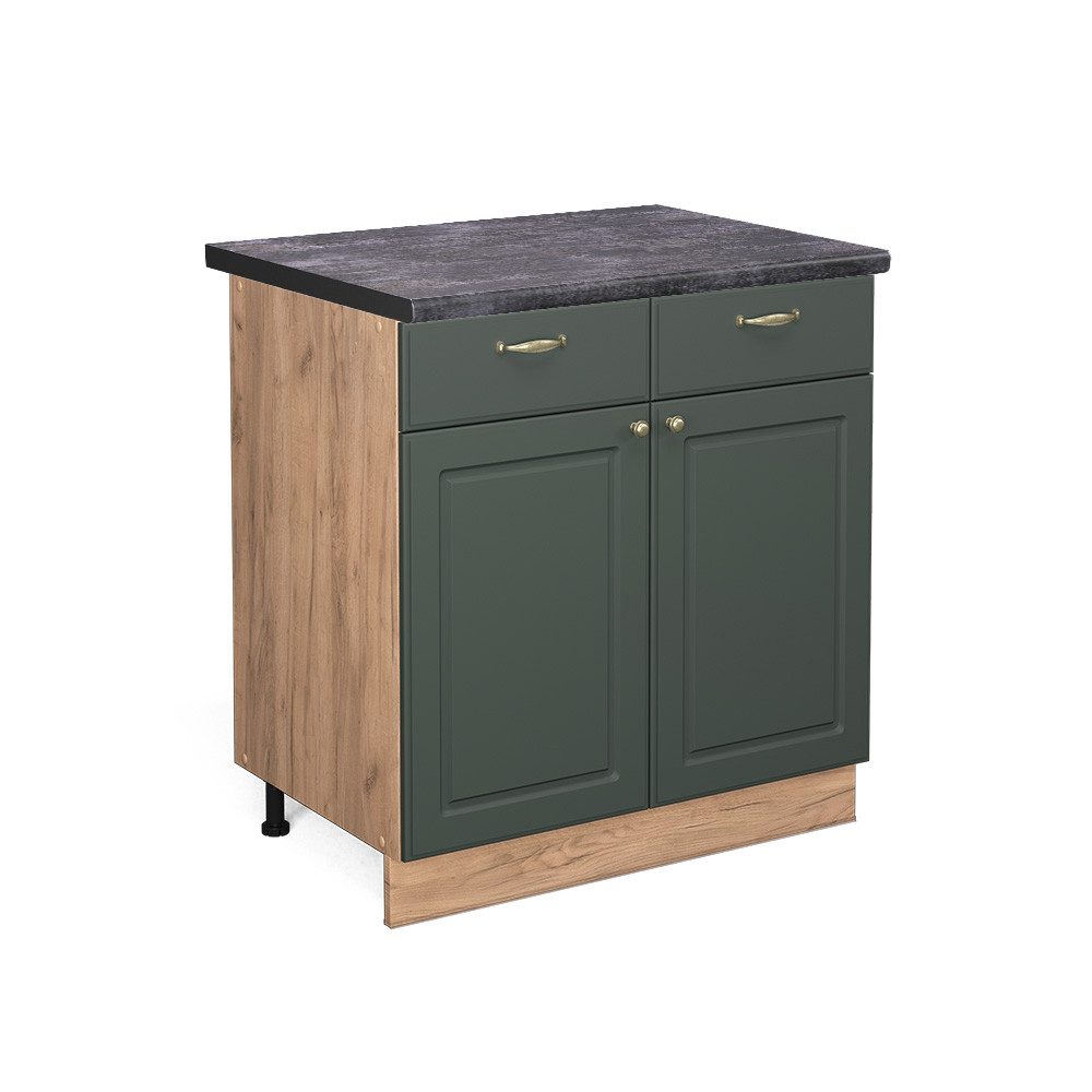Vicco Unterschrank Fame-Line, Grün-Gold Landhaus/Goldkraft Eiche, günstig online kaufen