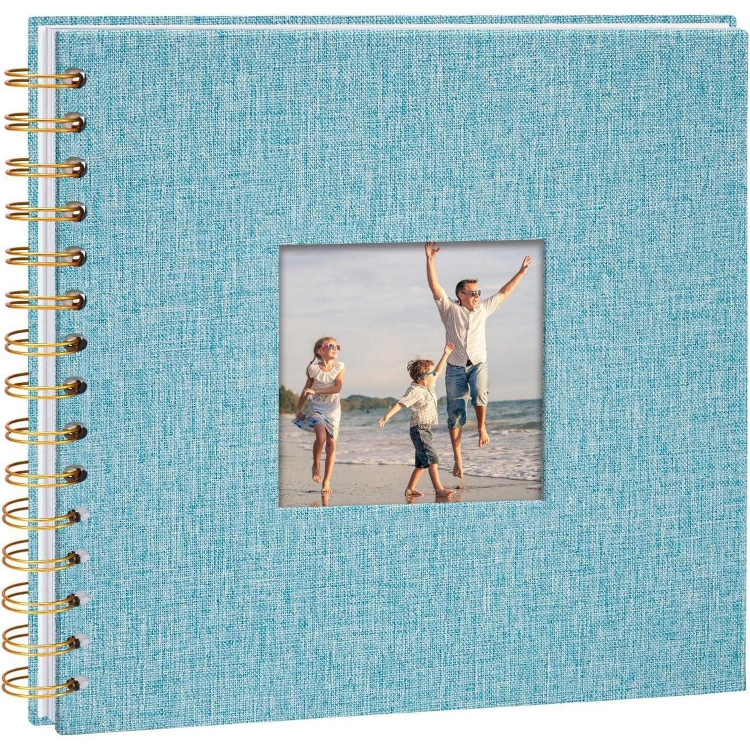 LuxusKollektion Fotoalbum Fotoalbum DIY Scrapbook Spiralalbum 20,5 x 20,5 cm 40 Seiten Hellblau