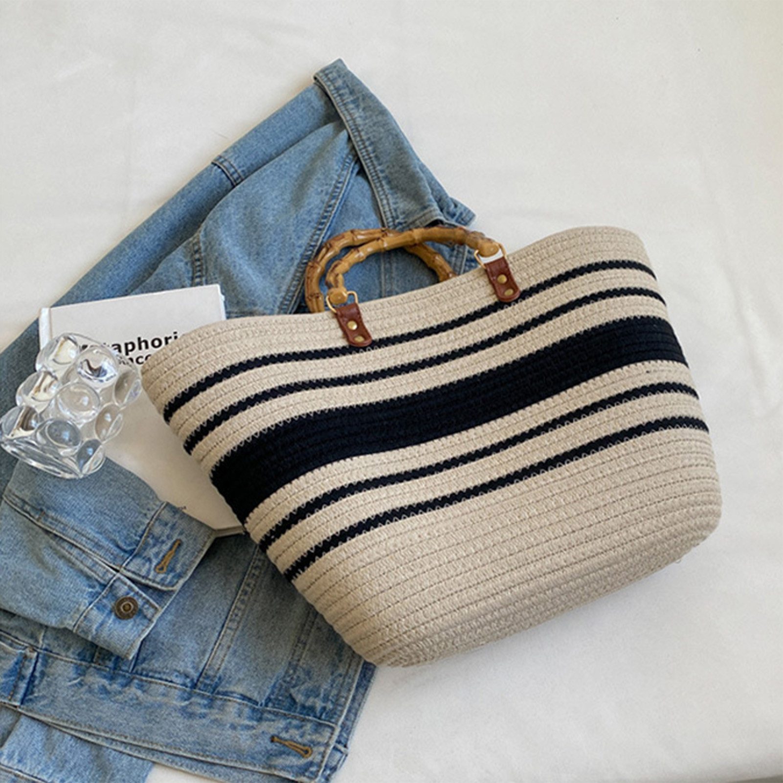 Jumpeak Handtasche Handtasche Damen,Everyday Tasche,Shopper Handtasche Damen,Geflochten, Boho Tasche Damen,Geschenke für Frauen in schlichter Optik