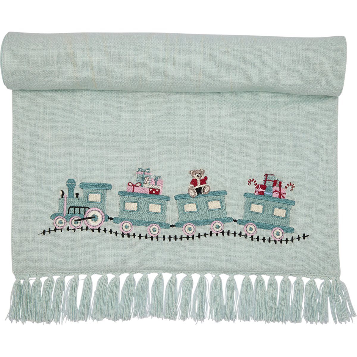 Greengate Tischläufer Train Tischläufer mint 140x45cm