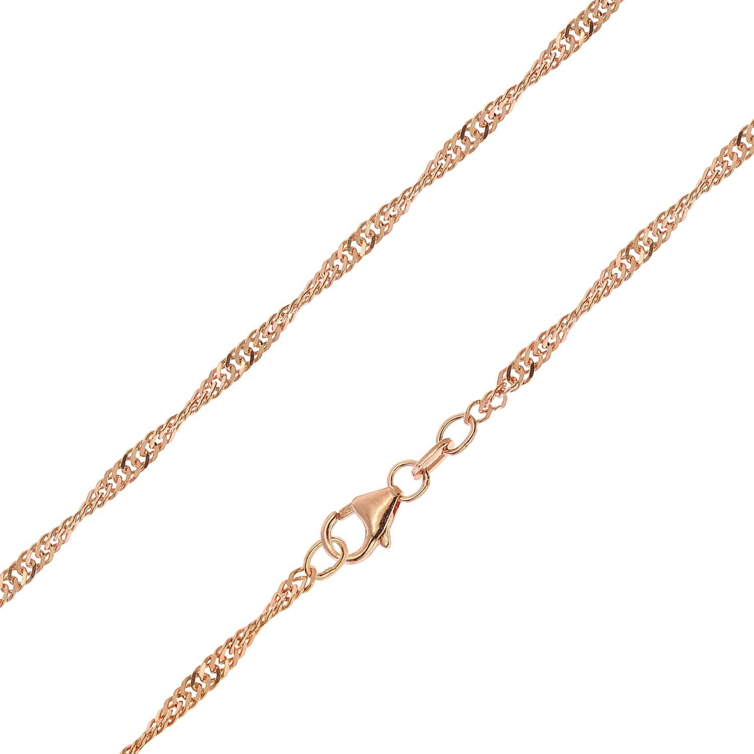 Collier Damen-925 Silber Rosé Vergoldet Singapur-Collier