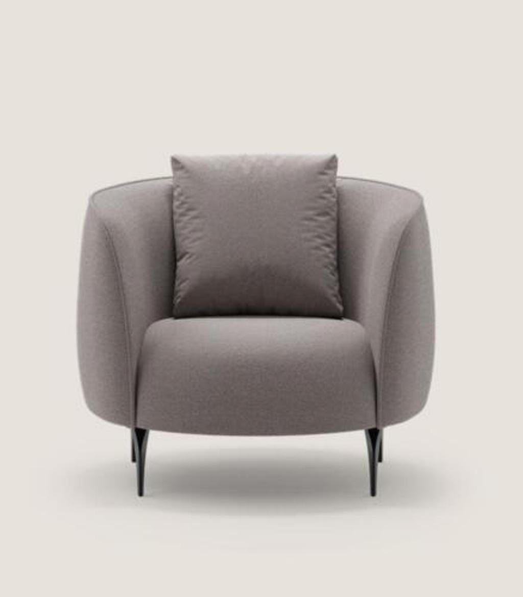 Moderner Made Taupe 1x Polster Luxus (1-St., Sessel Europa Möbel Sessel Einsitzer Wohnzimmer in Design JVmoebel Sessel),