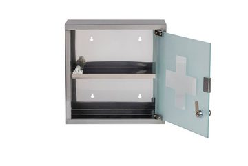 Kreher Medizinschrank aus Stahl mit einer Glastür (30x12x30 cm)