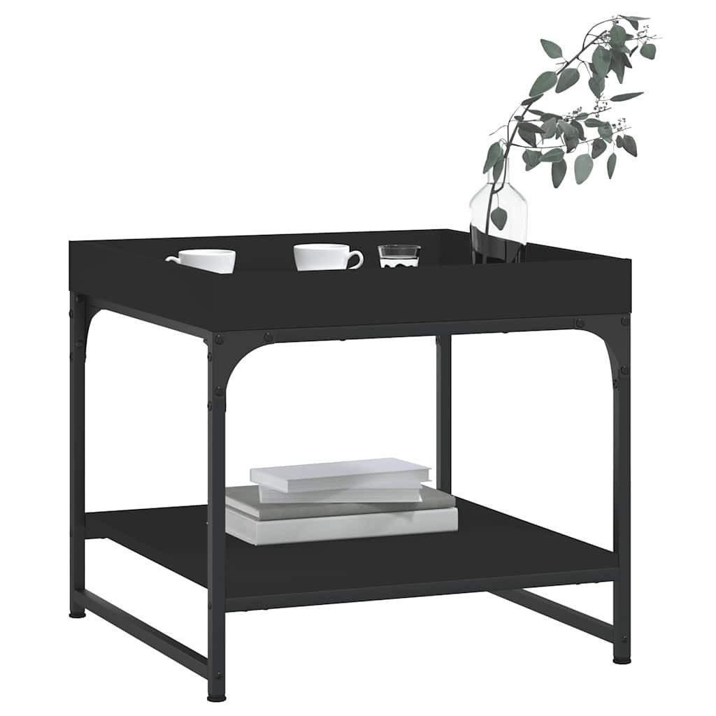 vidaXL Couchtisch Couchtisch Schwarz 49,5x49,5x45 cm Holzwerkstoff (1-St)