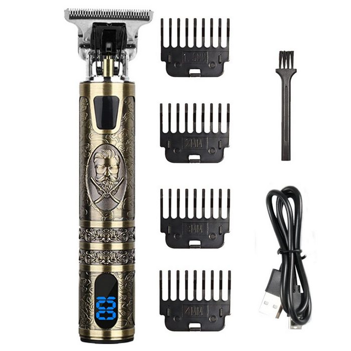 CALIYO Haarschneider Haarschneidemaschine Profi Wasserdicht Haarschneider Herren Elektrisch Trim Rasierer für Männer mit 4 Kamm und LED Anzeige