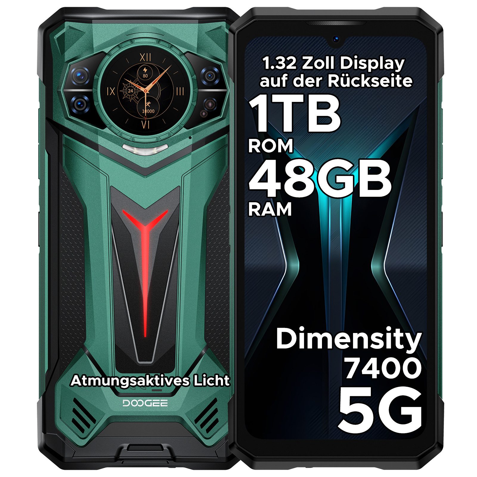 DOOGEE S200ULTRA 5G Outdoor Handy Ohne Vertrag 12GB+1TB 6.72” 120Hz Android15 Smartphone (6.72 Zoll, 1024 GB Speicherplatz, 100 MP MP Kamera, 100 MP +20 MP/ 66W Schnellladen/ Rückseitiges Display Amoled/NFC/WLAN)