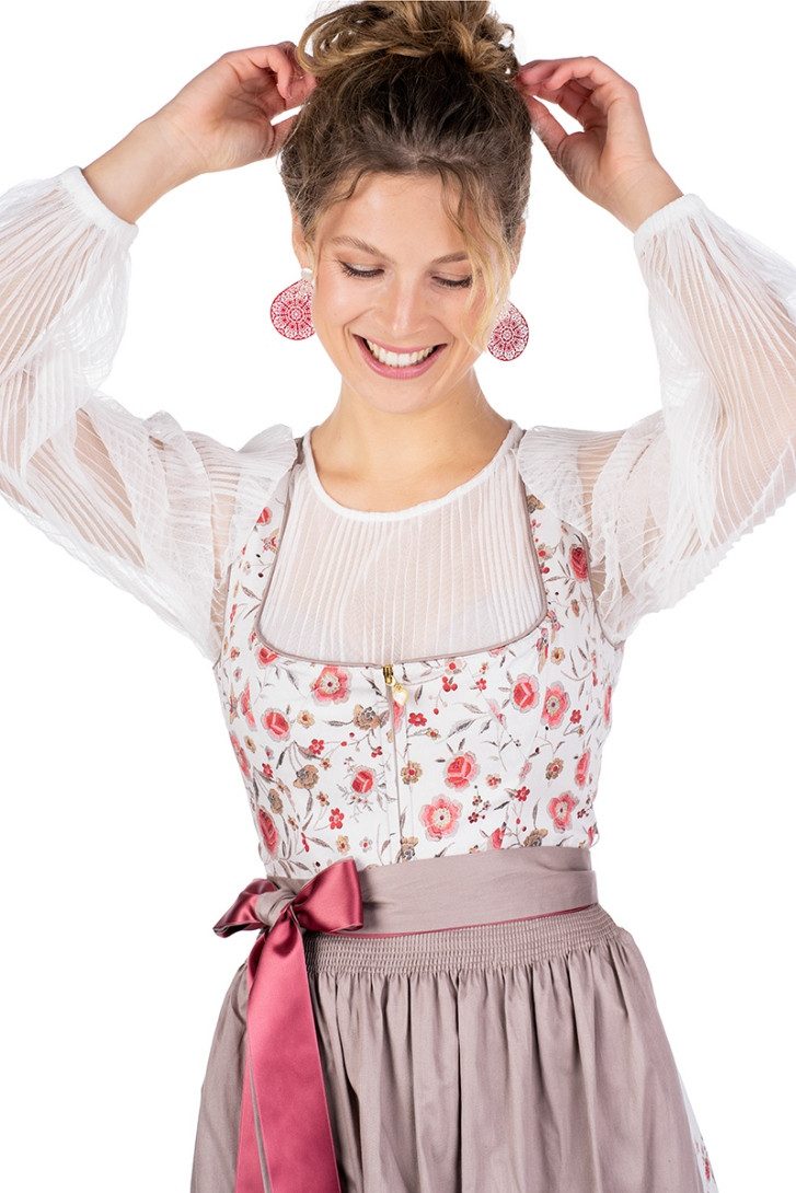 Alpenfee Tracht Dirndl Midi Dirndl 2tlg. - DUNJA - taupe