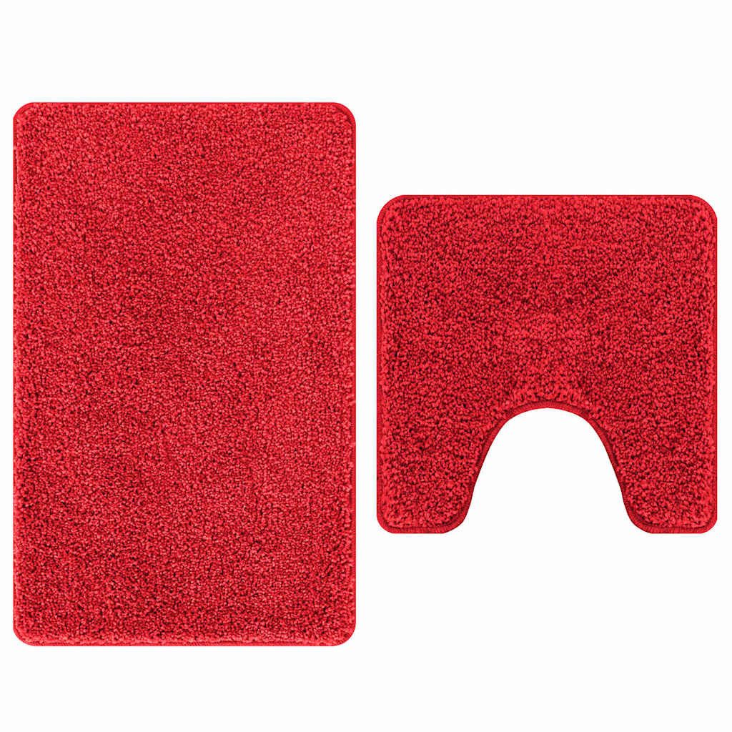 vidaXL Badematte Anti-Rutsch Badematten-Set 2 pcs Rot PP, Höhe 0.2 mm, Poly günstig online kaufen