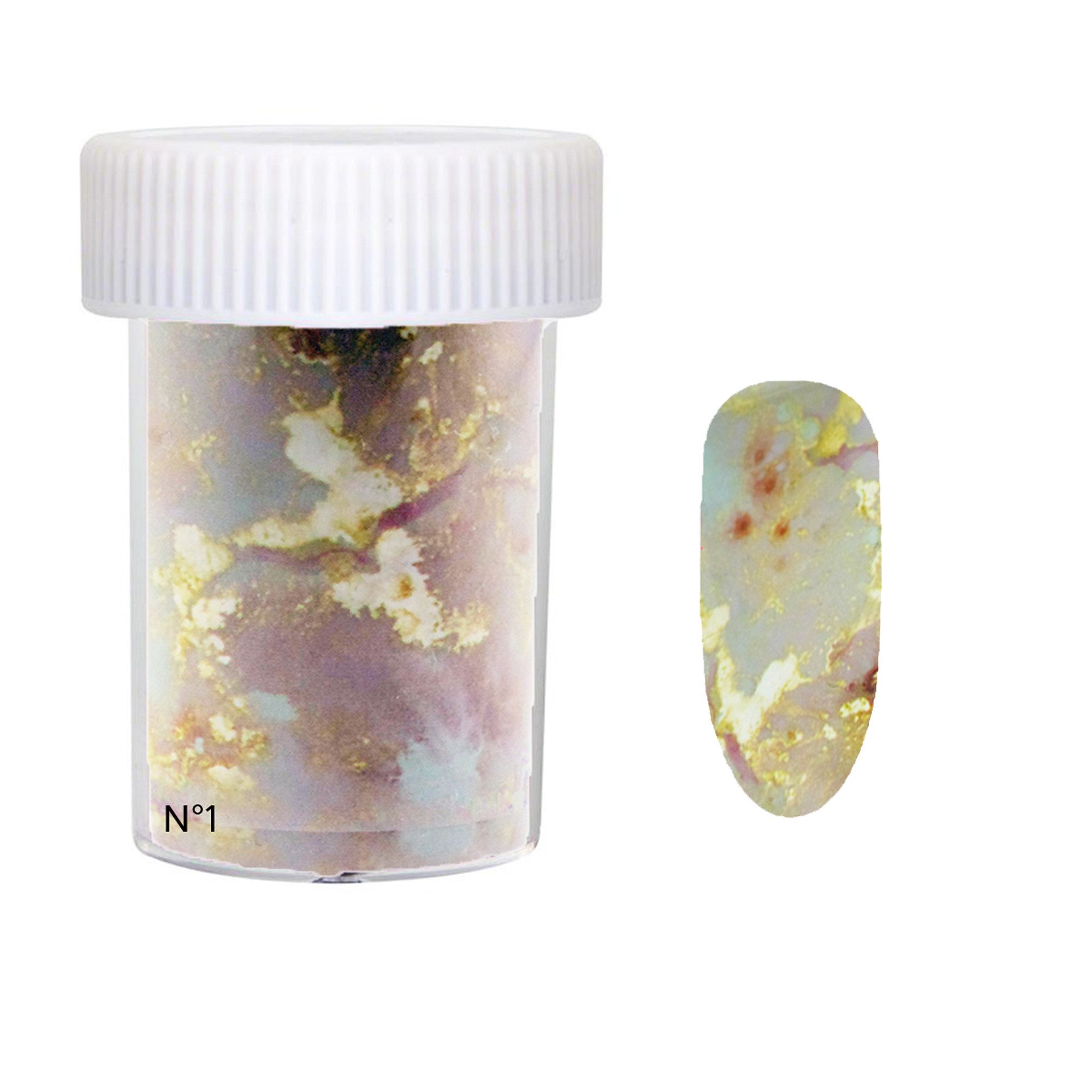 Sun Garden Nails Nageldesign Zubehör Nailart Set Nagelfolie MARBLE SET 1 - 2 x Nail Folien + Spezial Kleber, einfache Anwendung