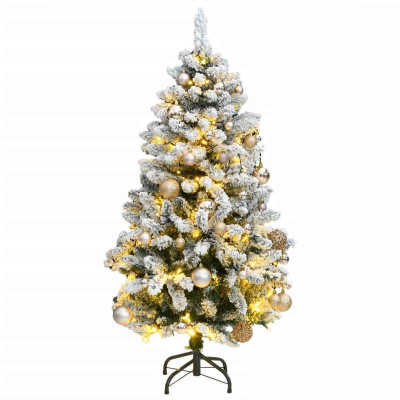 vidaXL LED Baum Künstlicher Weihnachtsbaum Klappbar 150 LEDs & Kugeln 120 cm
