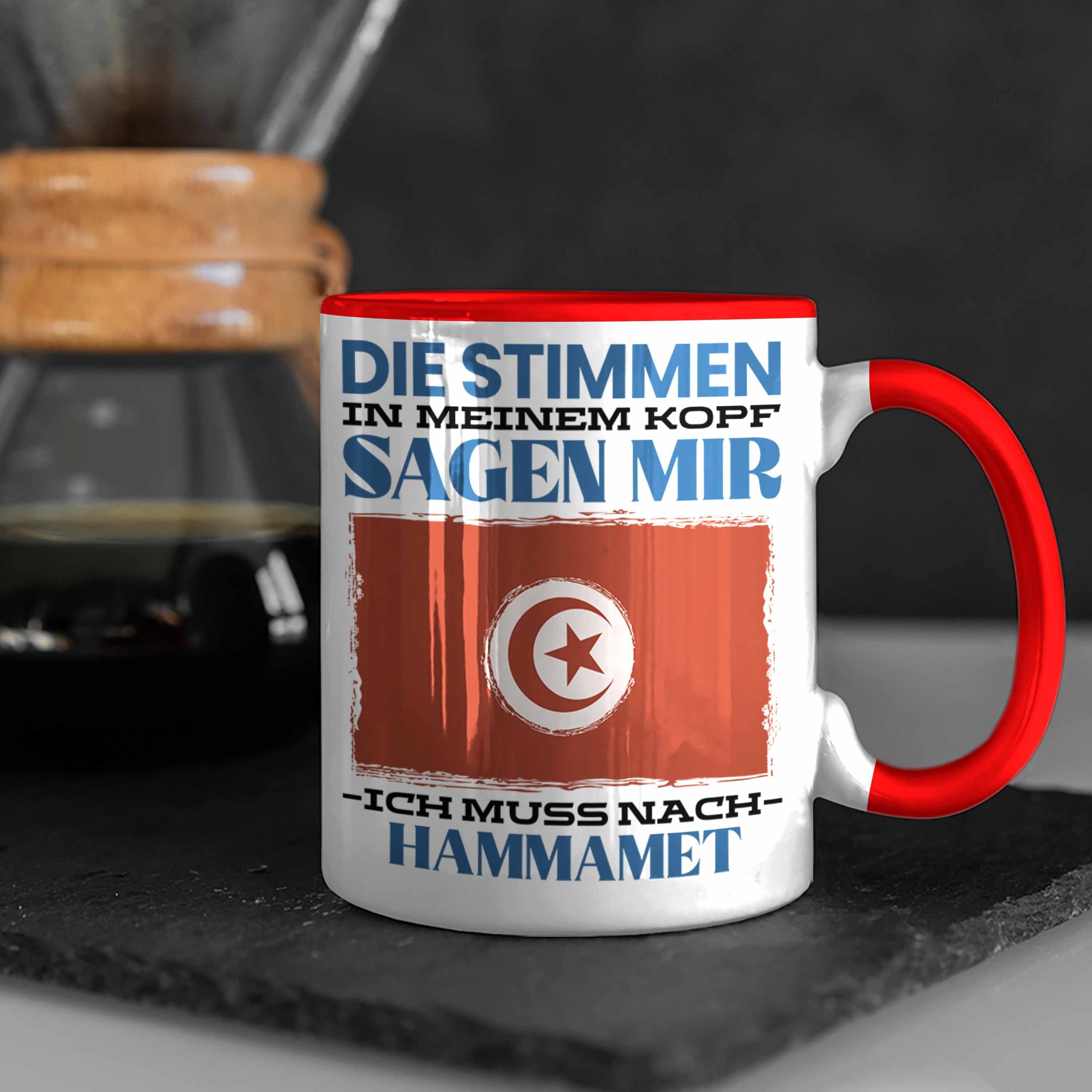 Heimat Tasse Geschenk Tunesien Hammamet Urlaub Geschenkidee Tasse Spruch Trendation Rot