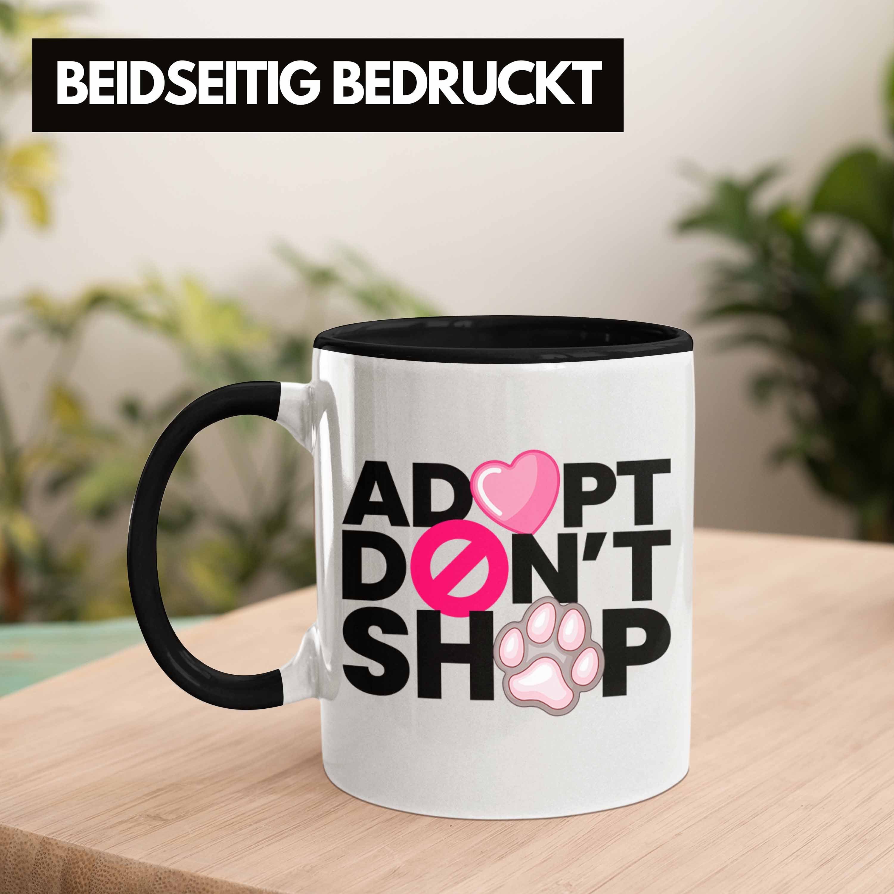 Trendation Tasse Trendation Dont - Veganer Tierschützer Statement Tasse Vegetarier Schwarz Shop Adopt Geschenkidee Tierschutz Geschenk