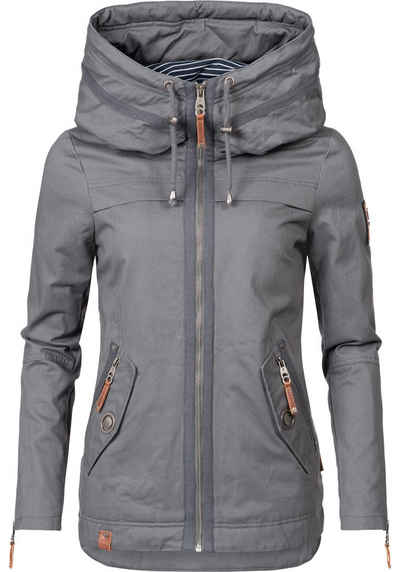 Navahoo Outdoorjacke Wekoo moderner Damen Übergangsparka aus Baumwolle mit Kapuze