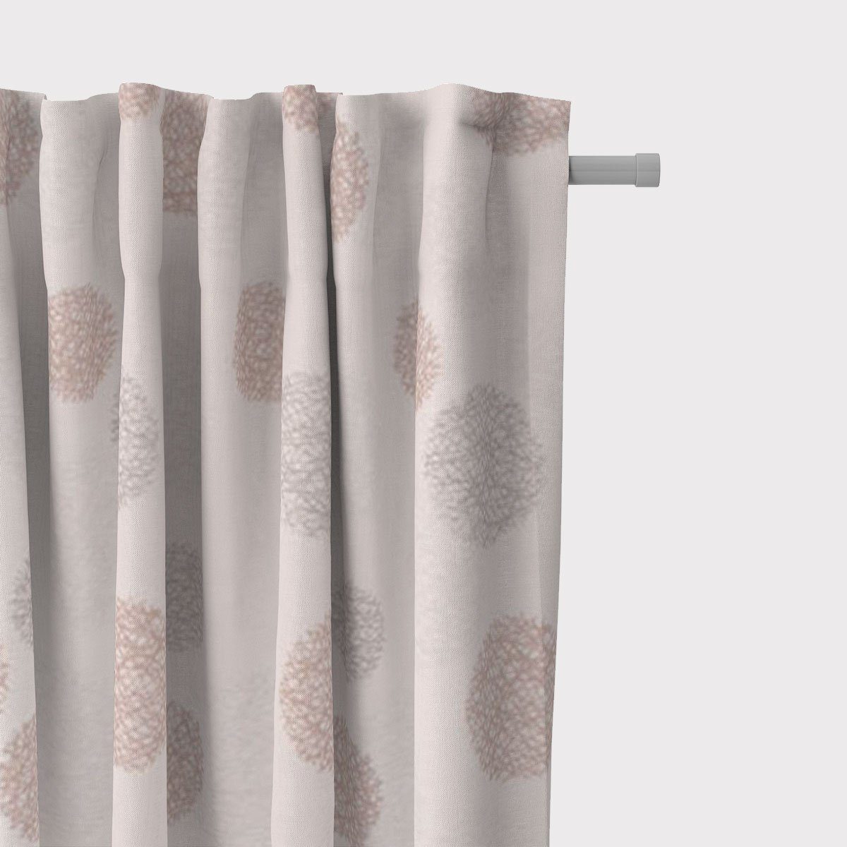 SCHÖNER LEBEN. Vorhang Gardine Jacquard Satinlook Kreise beige rosenholz 245cm, Smokband, blickdicht, Polyester, made in Germany,handmade,doubleface,vorgewaschen
