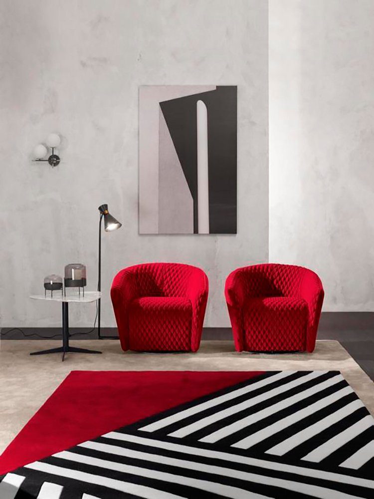 Polster Moderne Sessel Rot Sessel Design Sitzer (Sessel), Holz Grau JVmoebel Polster Europe Sitz Made in Wohnzimmer