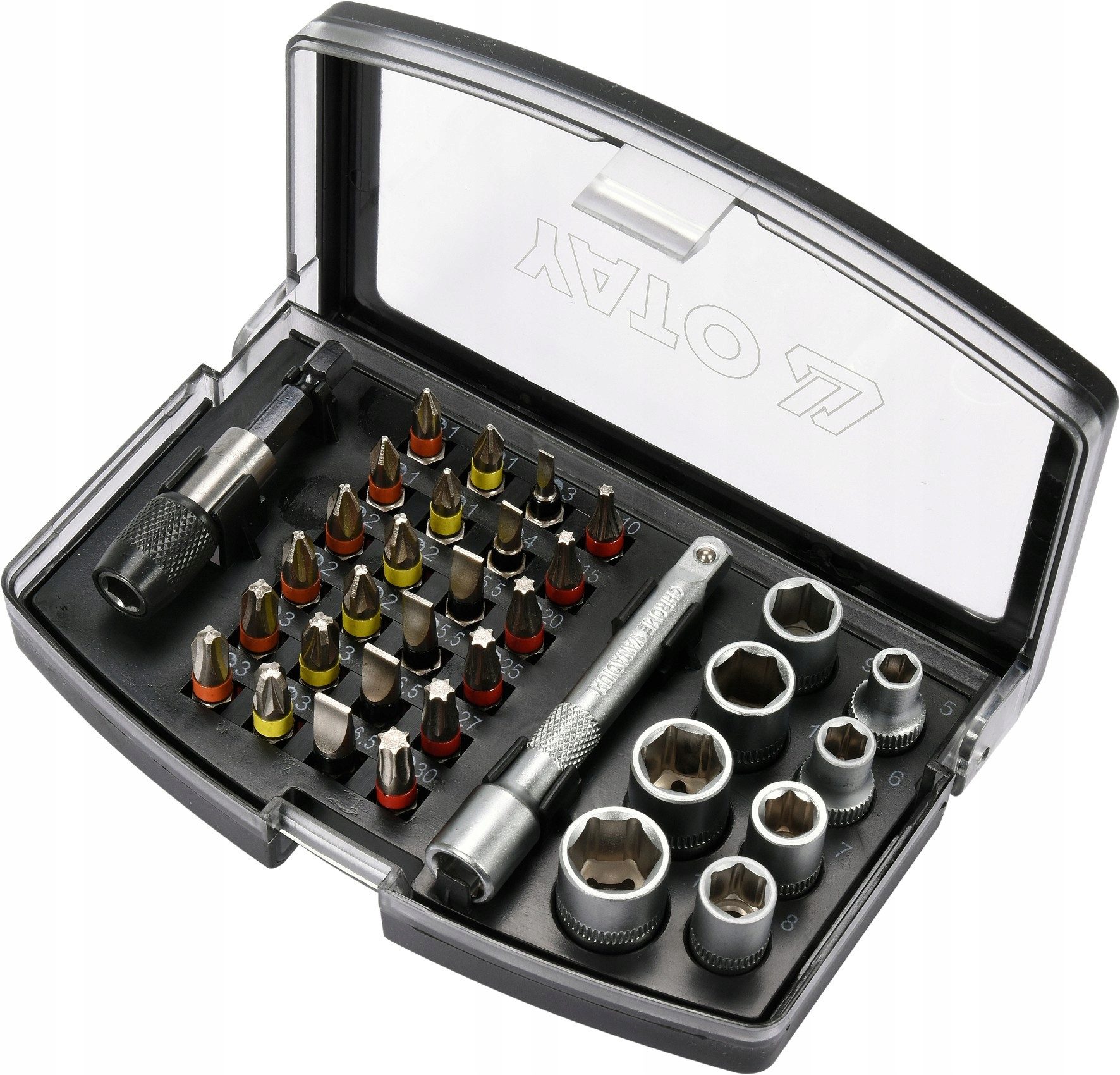 Yato Bit-Set Bit- und Stecknuss-Satz 34-tlg., Bit- und Stecknuss-Satz 34-tlg., 34-St., Bit- und Stecknuss-Satz 34-tlg.