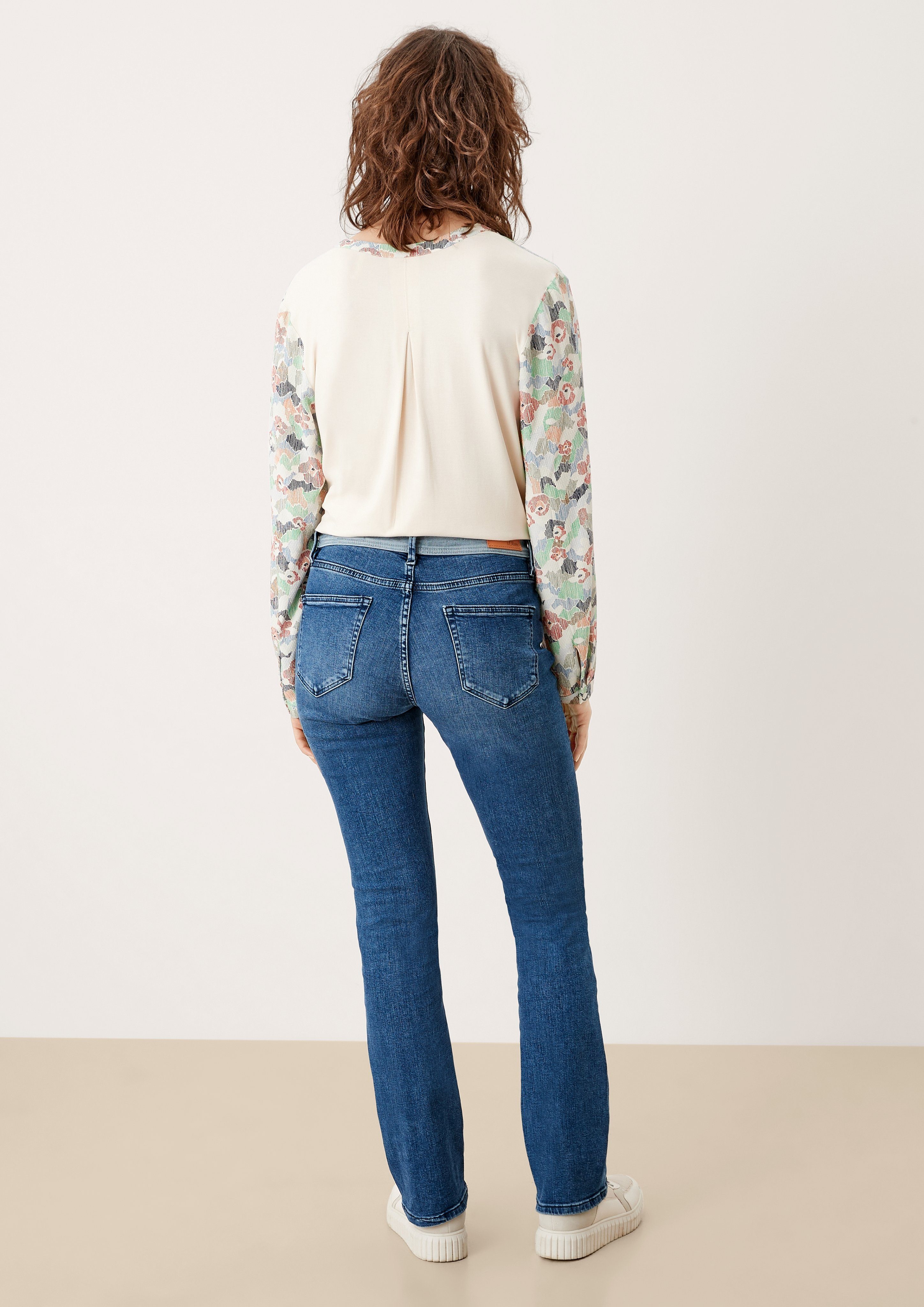 Damen Jeans s.Oliver 5-Pocket-Jeans Slim: Bootcut leg-Jeans Kontrast-Details