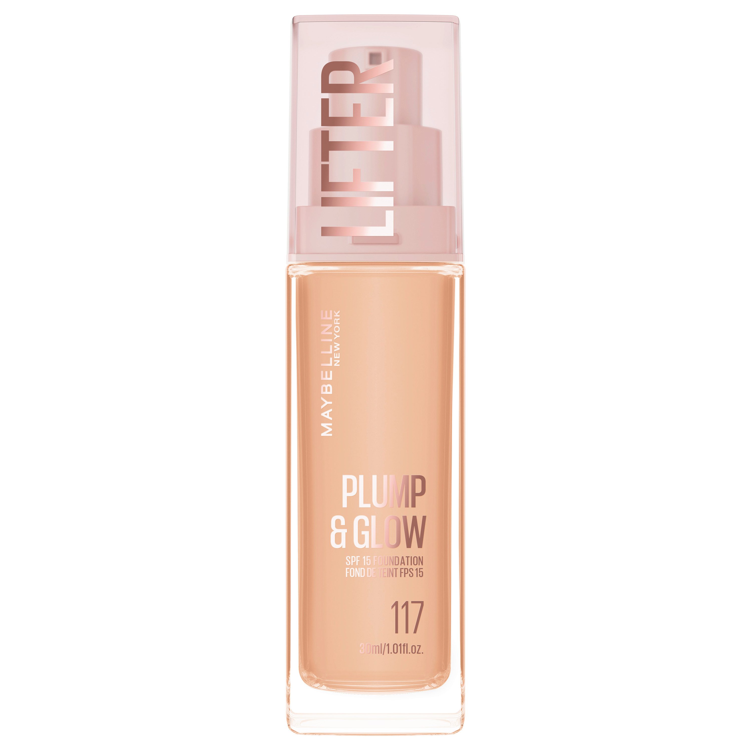 MAYBELLINE NEW YORK Foundation LIFTER PLUMP AND GLOW FOUNDATION, verleiht sofort einen strahlenden Glow