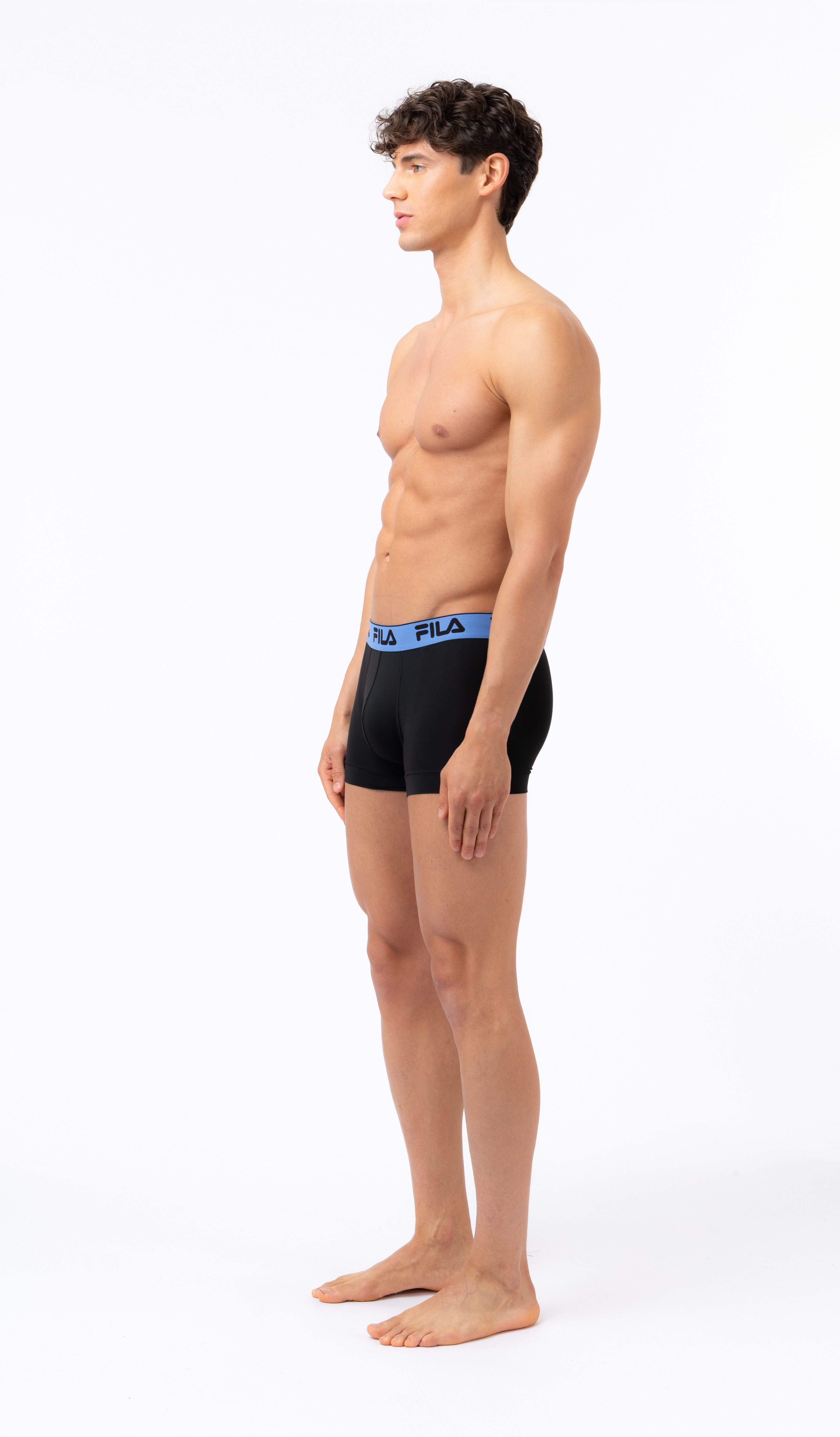 Fila Boxer (4er Pack) ohne Eingriff, mit farbigem Logobund, Multipack
